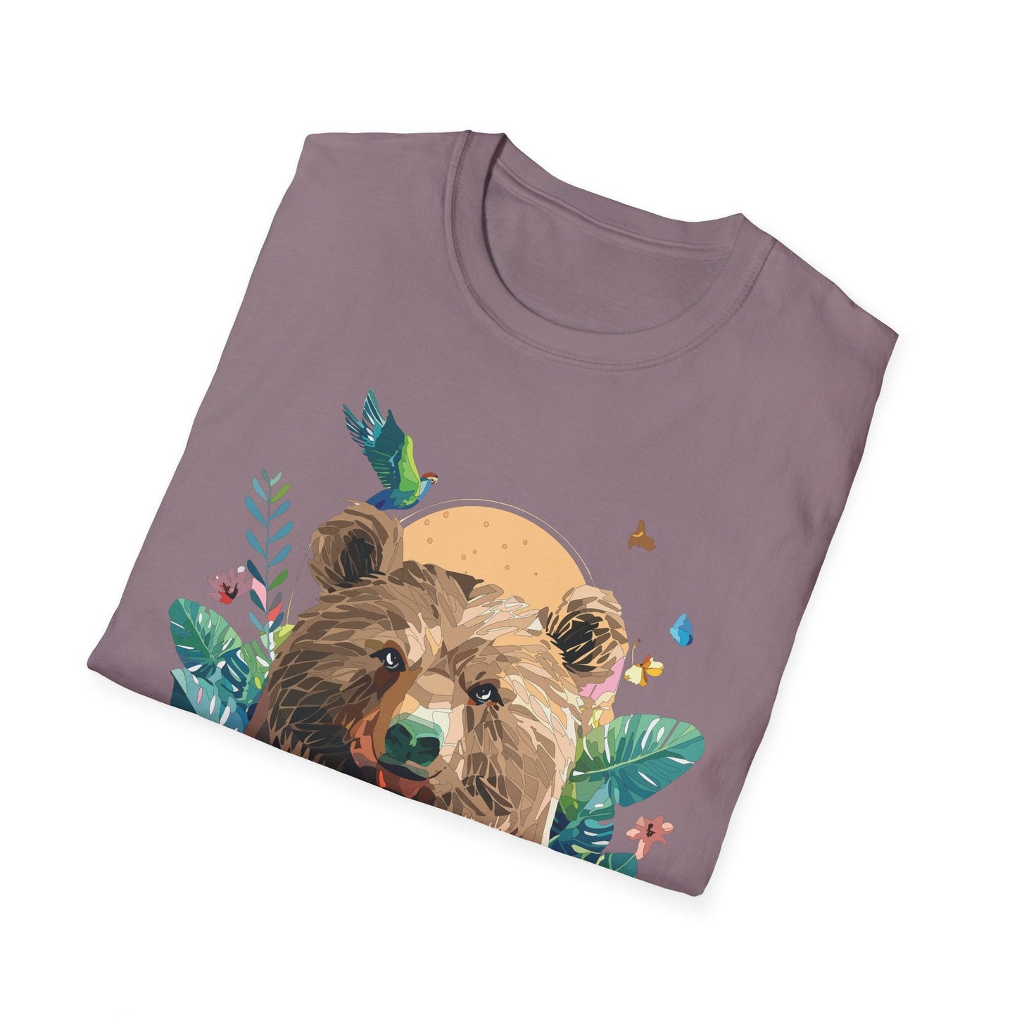 Bear T Shirt Unisex Graphic Tee Bear Lover Gift 100 Percent Ring Spun Cotton Softstyle 64000 Gildan
