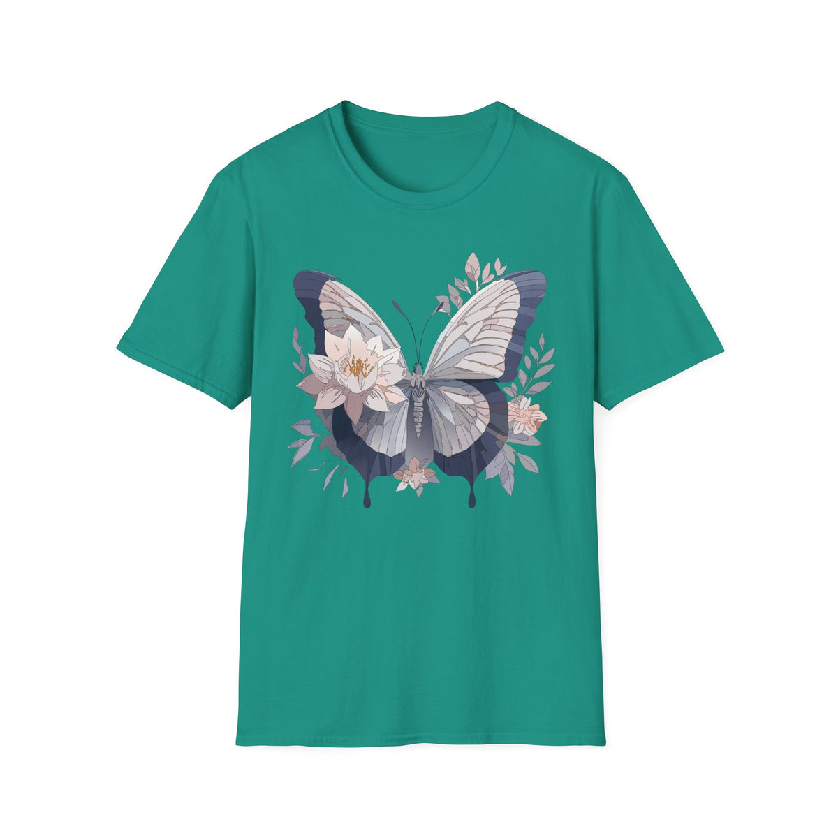 Floral Butterfly Flower Wings Graphic Design Unisex 100 Cotton Gildan T-Shirt