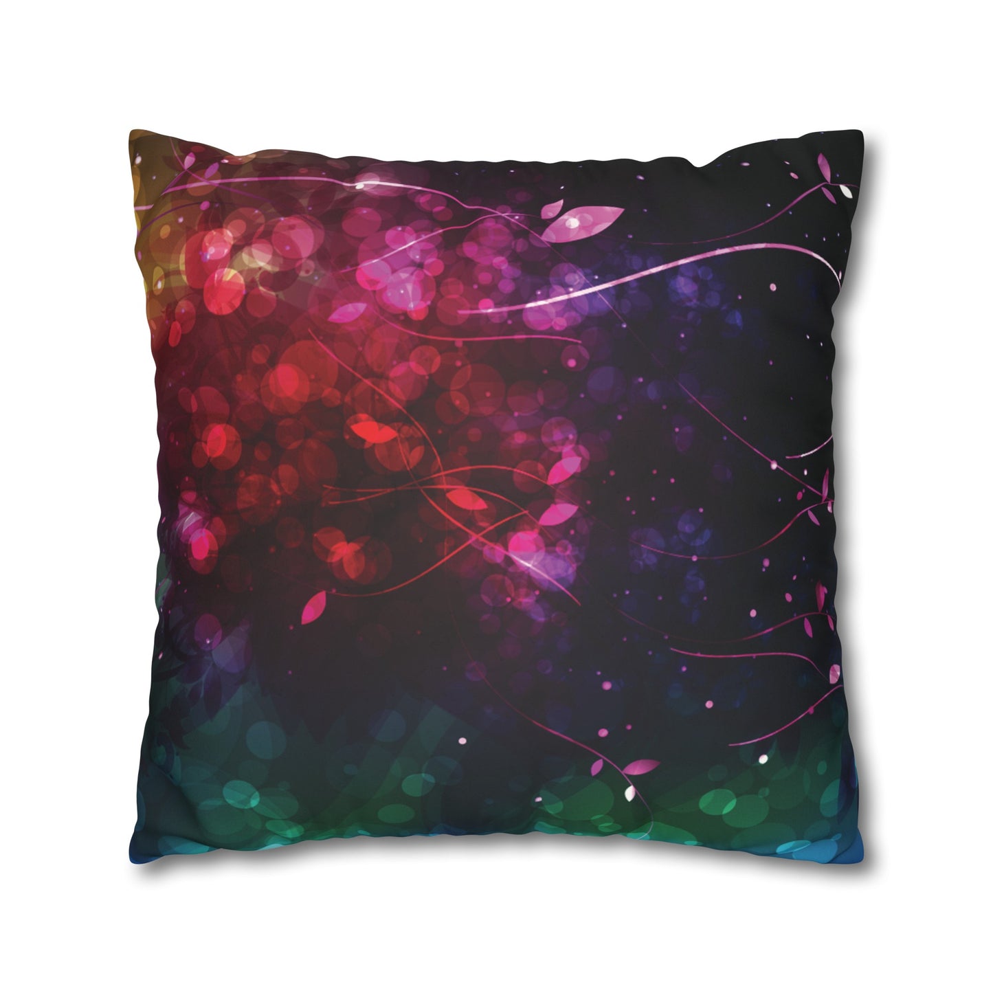 Faux Suede Pillowcase with Abstract print