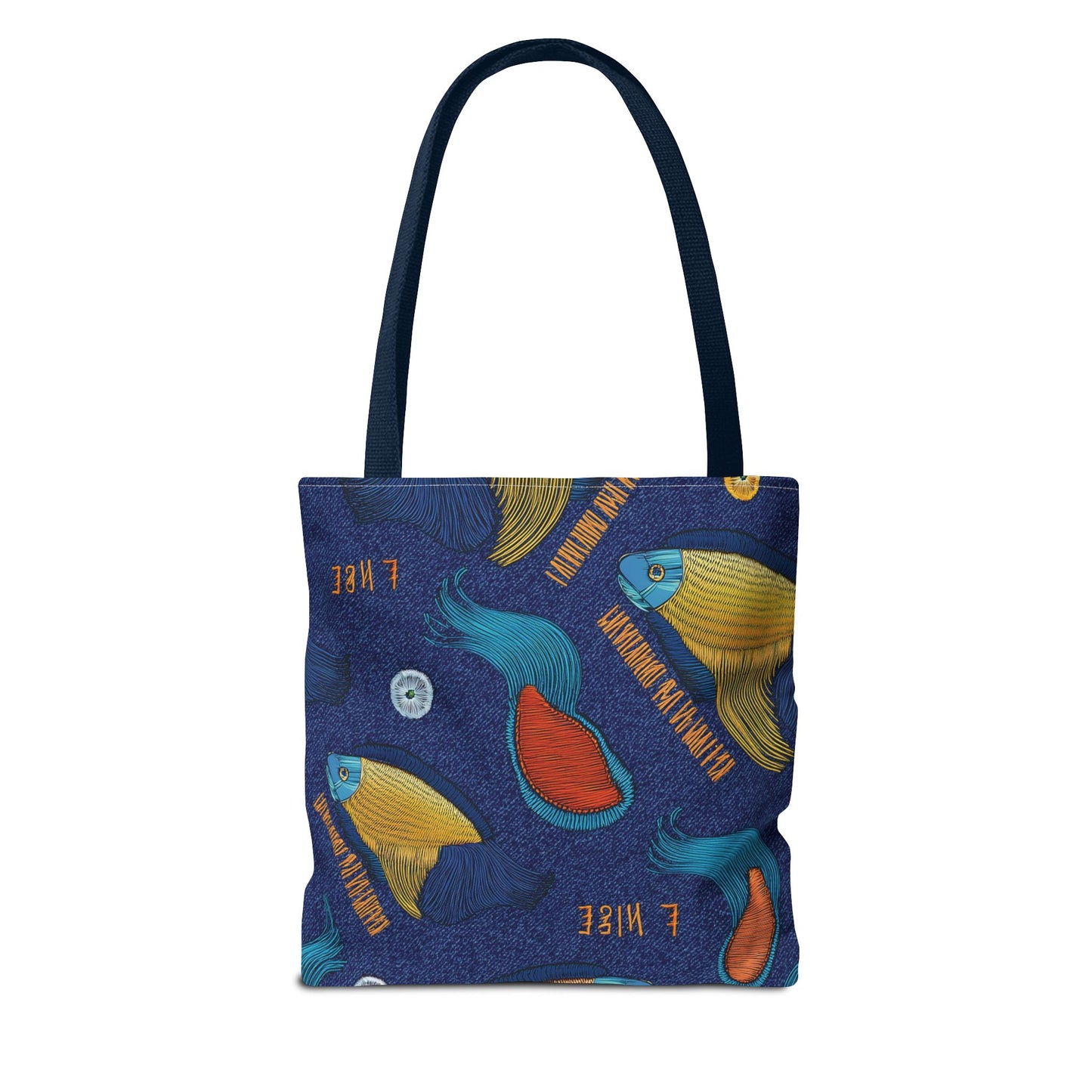 Denim Fabric Imitation Print Unisex Canvas Bag Poly Spun 3 Sizes Tote Bag 193