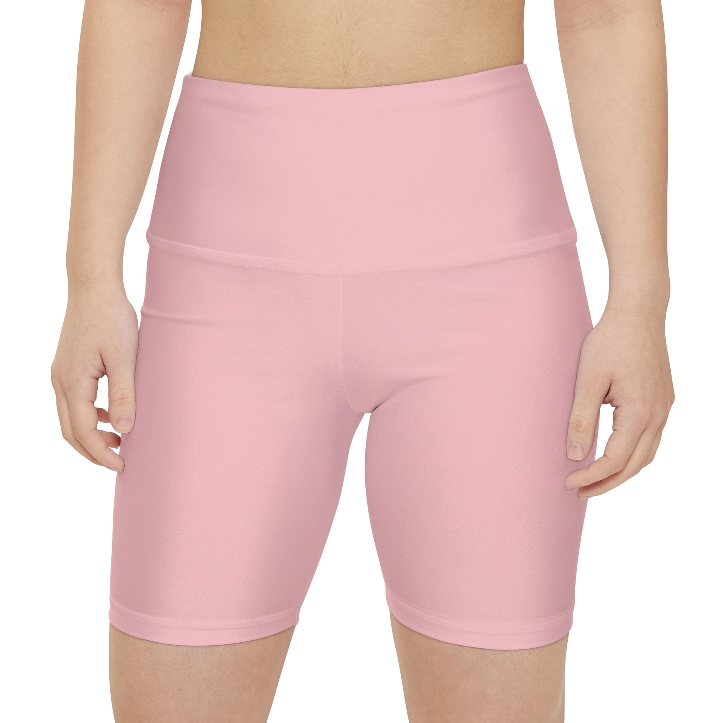 Tea Rose Women's Workout Shorts — Solid High-Waist Biker Shorts for Exercise & Everyday Wear