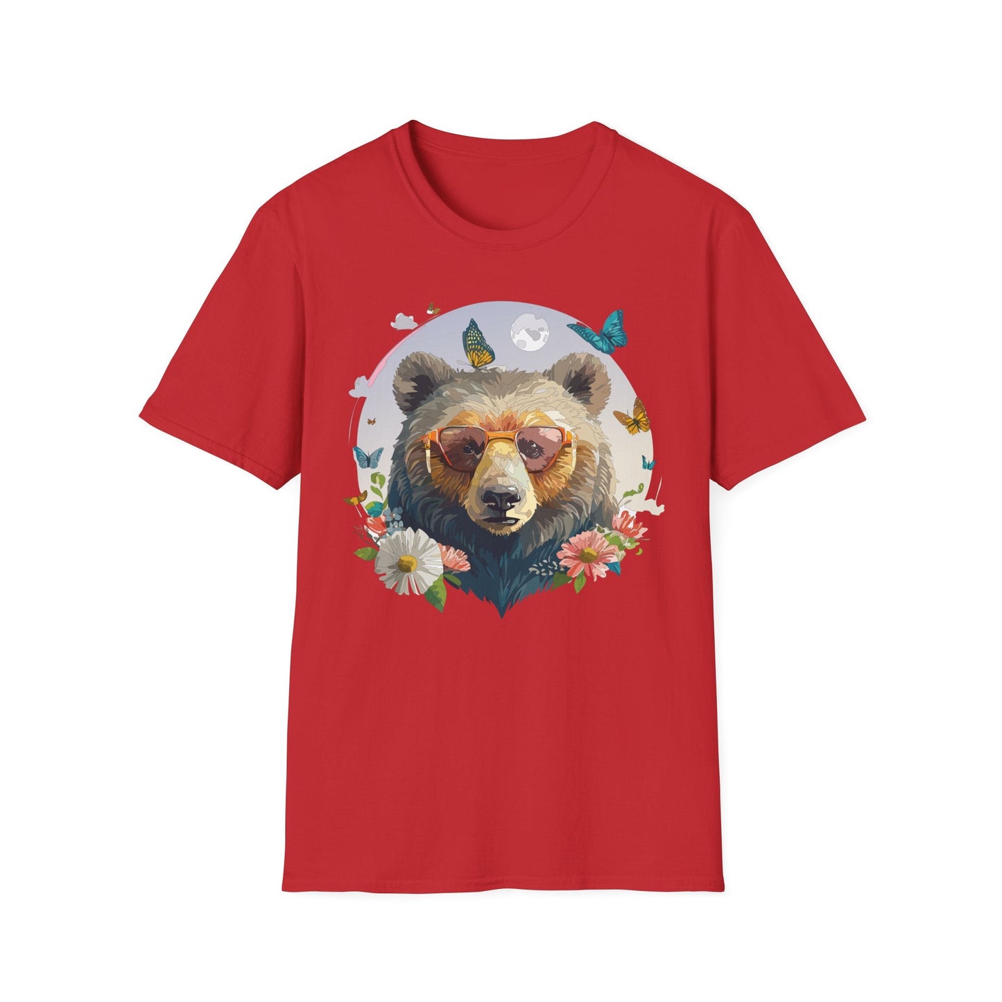 Bear T Shirt Unisex Softstyle Tee 100 Percent Ring Spun Cotton Gildan 64000 Comfortable Wear
