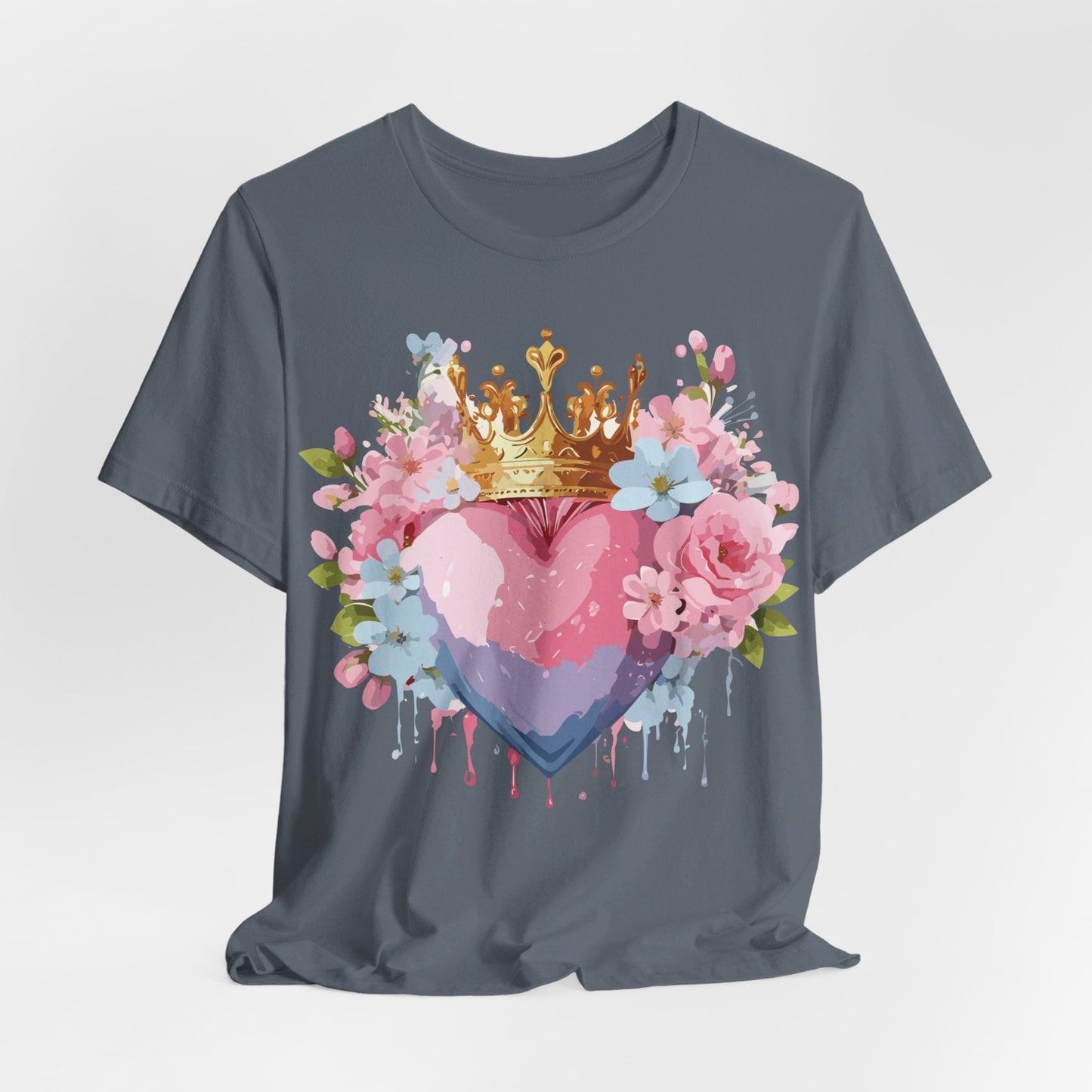 Valentine Day Graphic Unisex 100 Cotton Vintage Artwork with Love and Flower Design Tee 18