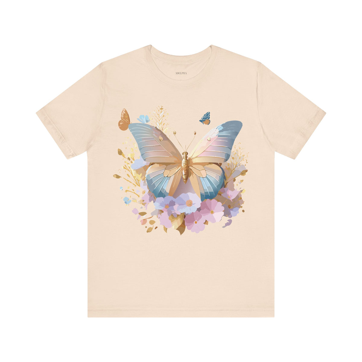 Butterfly Graphic Unisex Cotton Bella+Canvas Tee with Art Design n35
