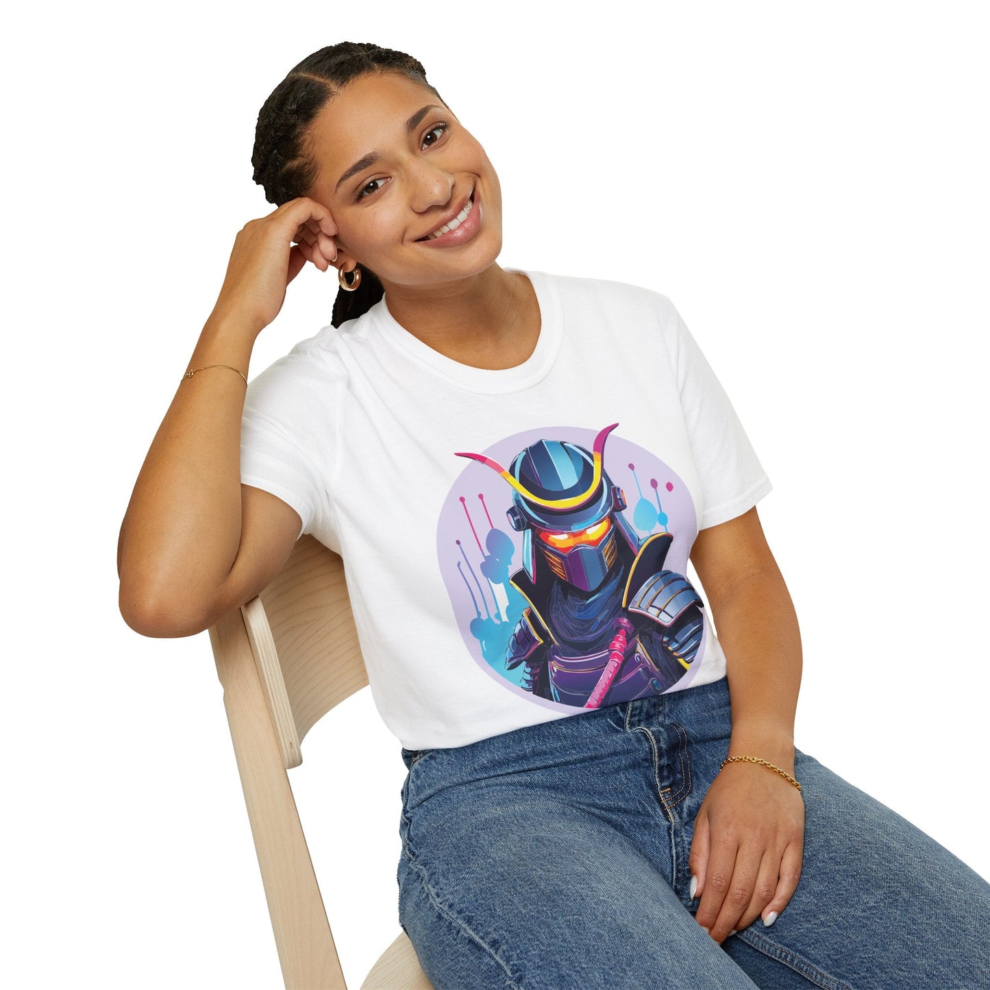 Unisex Samurai Shirt Gildan Softstyle Tee Hundred Percent Ring Spun Cotton Comfort