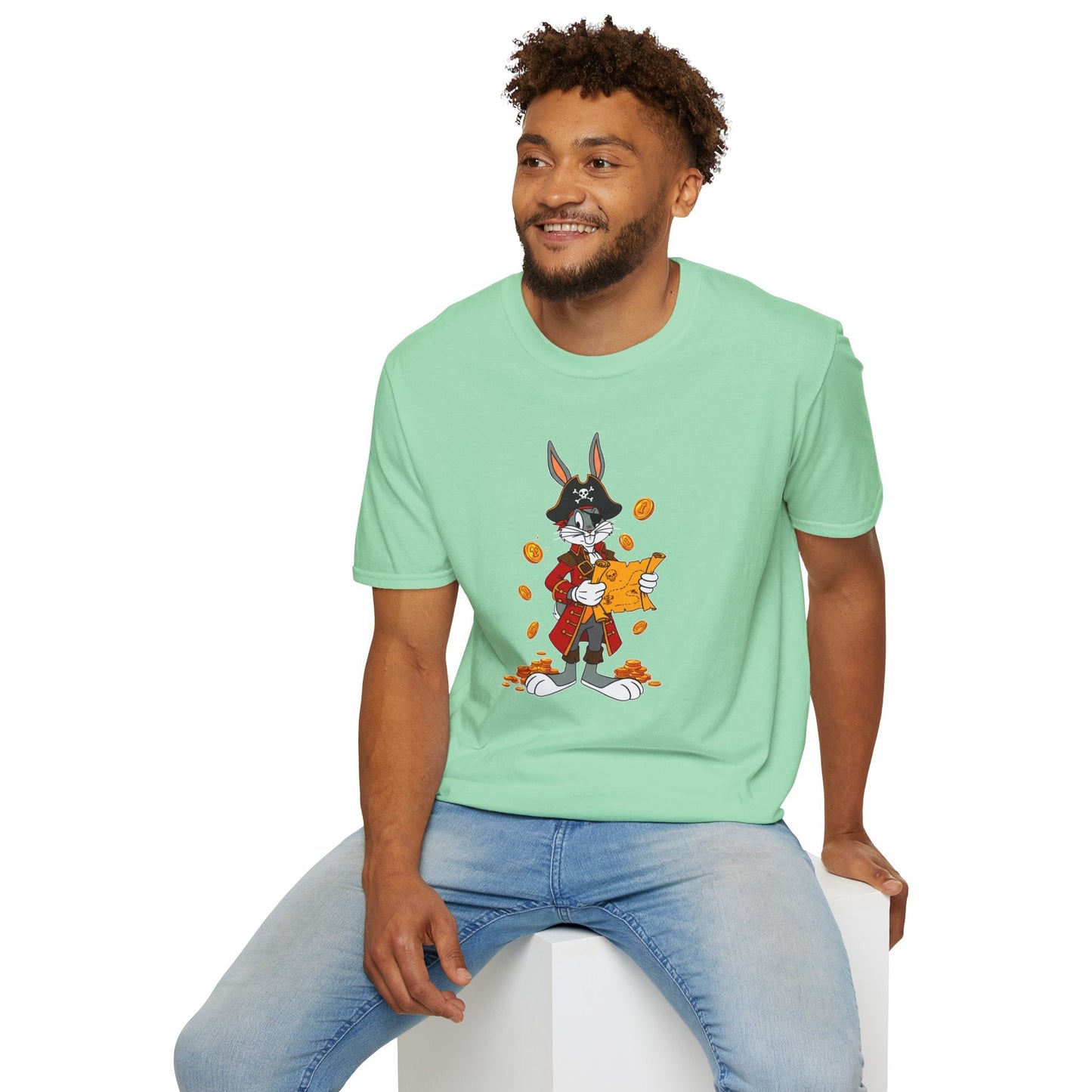 Cartoon Bunny Graphic Unisex Cotton Animal Animation Artwork Design Tee 30