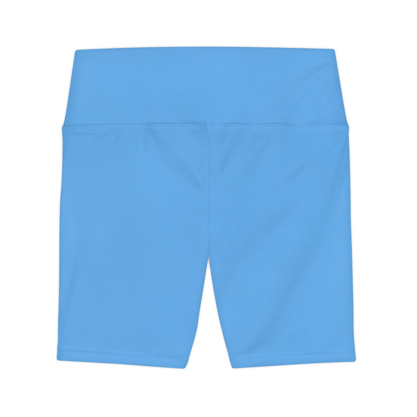 Ice Sky Blue Women's Workout Shorts — Solid High-Waist Biker Shorts for Exercise & Everyday Wear