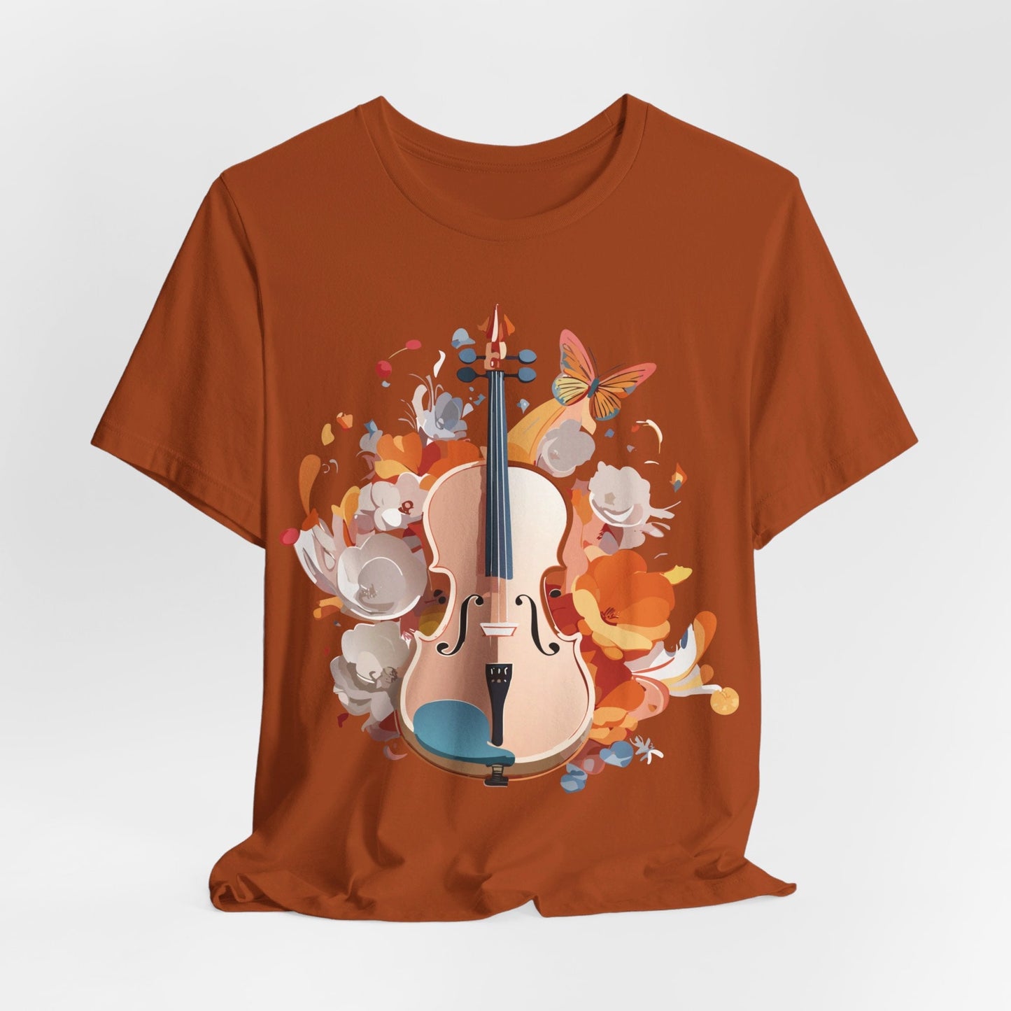 Music Graphic Unisex 100 Cotton Vintage Art with Musical Elements Tee 8