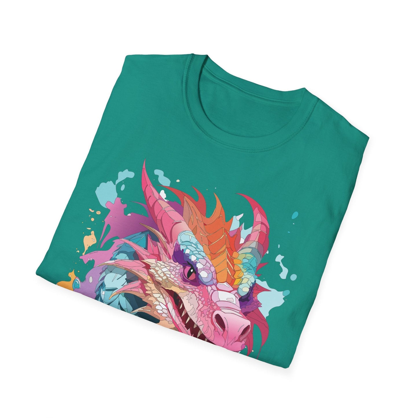 Dragon Graphic Tee Unisex Gildan Softstyle Cotton Shirt With Animal Art Design 64000