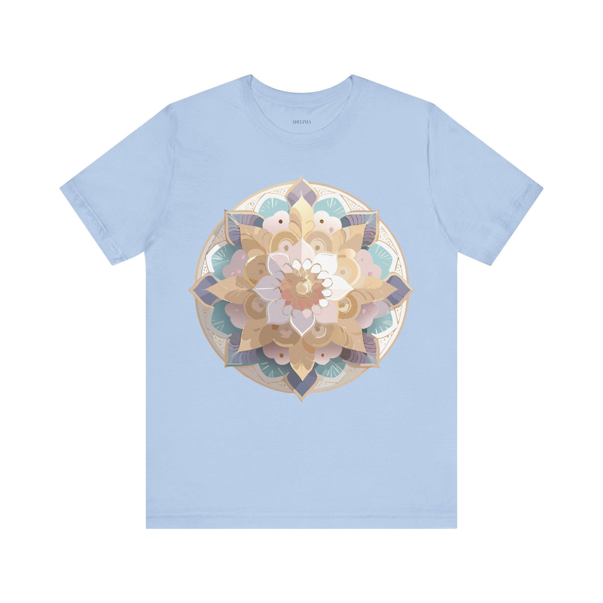 Mandala Graphic Unisex Cotton Bella+Canvas Tee with Floral Art Design d27