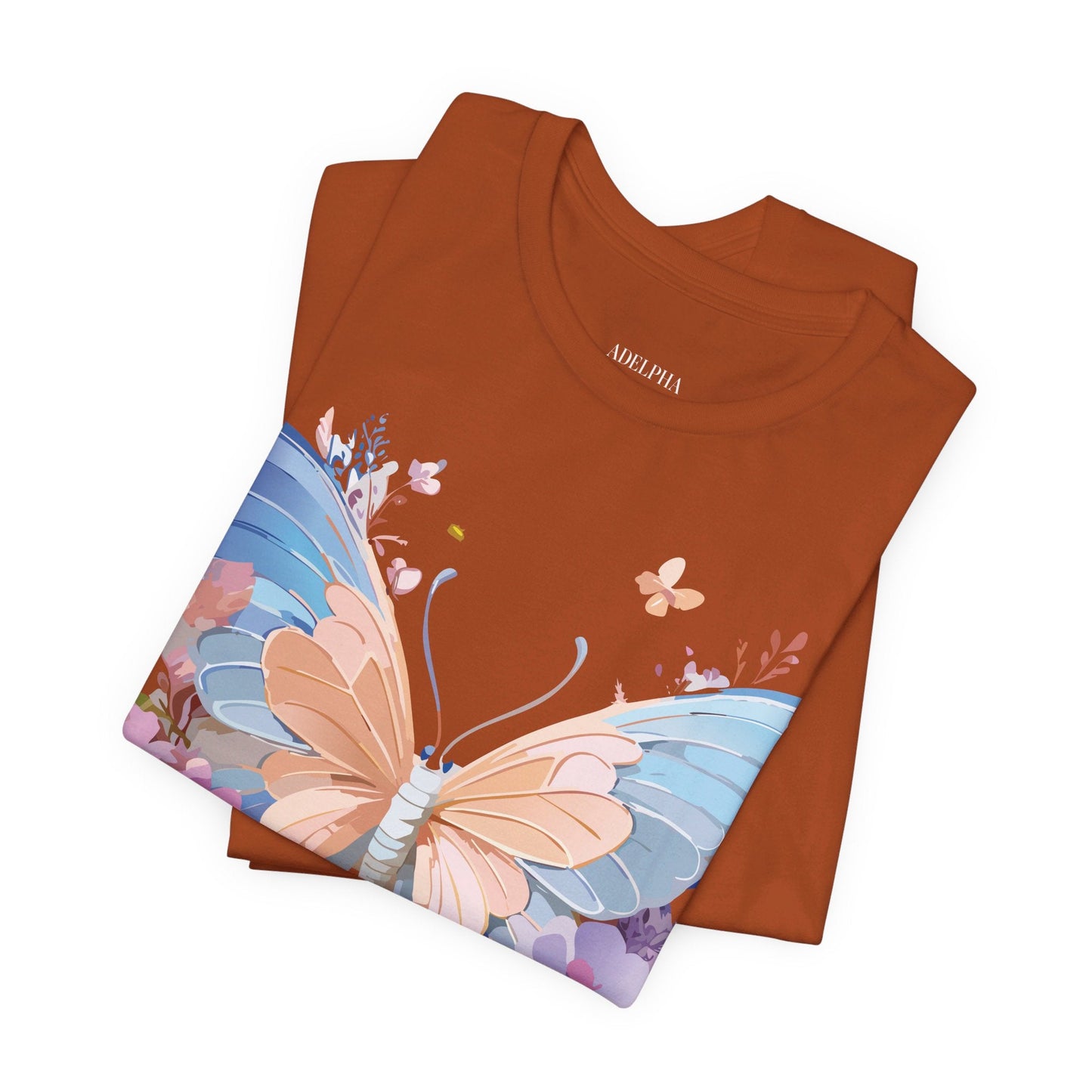 Butterfly Graphic Unisex 100 Cotton Lightweight Vintage Floral Design Jersey Tee 2