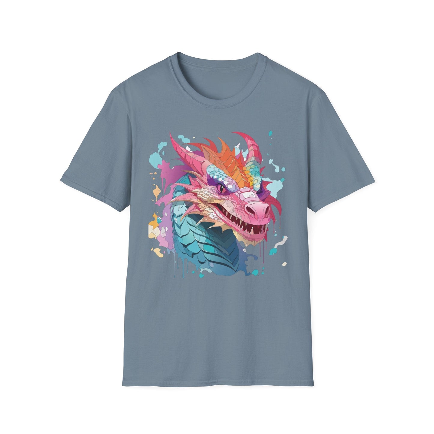 Dragon Graphic Tee Unisex Gildan Softstyle Cotton Shirt With Animal Art Design 64000
