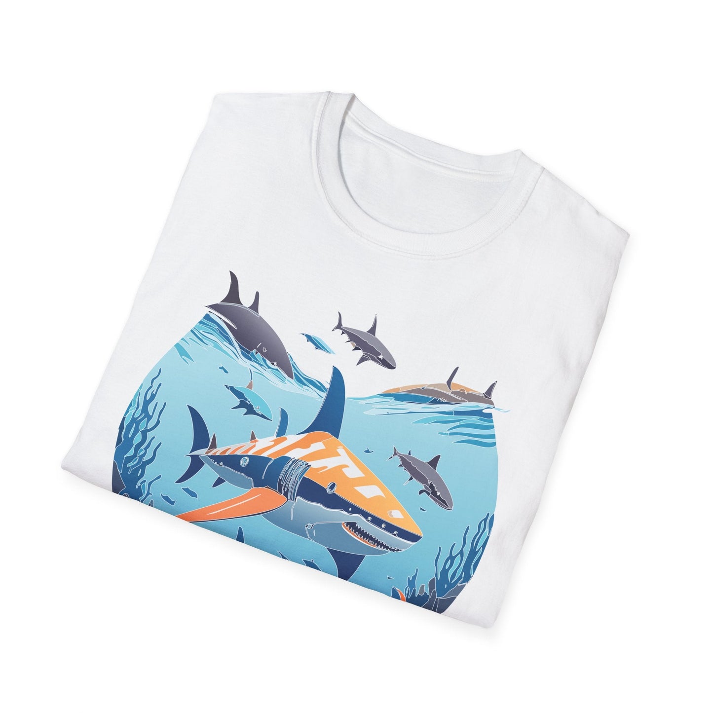 Ocean Tee Shirt Unisex Softstyle Gildan 64000 100 Percent Ring Spun Cotton Breathable U Boat Design