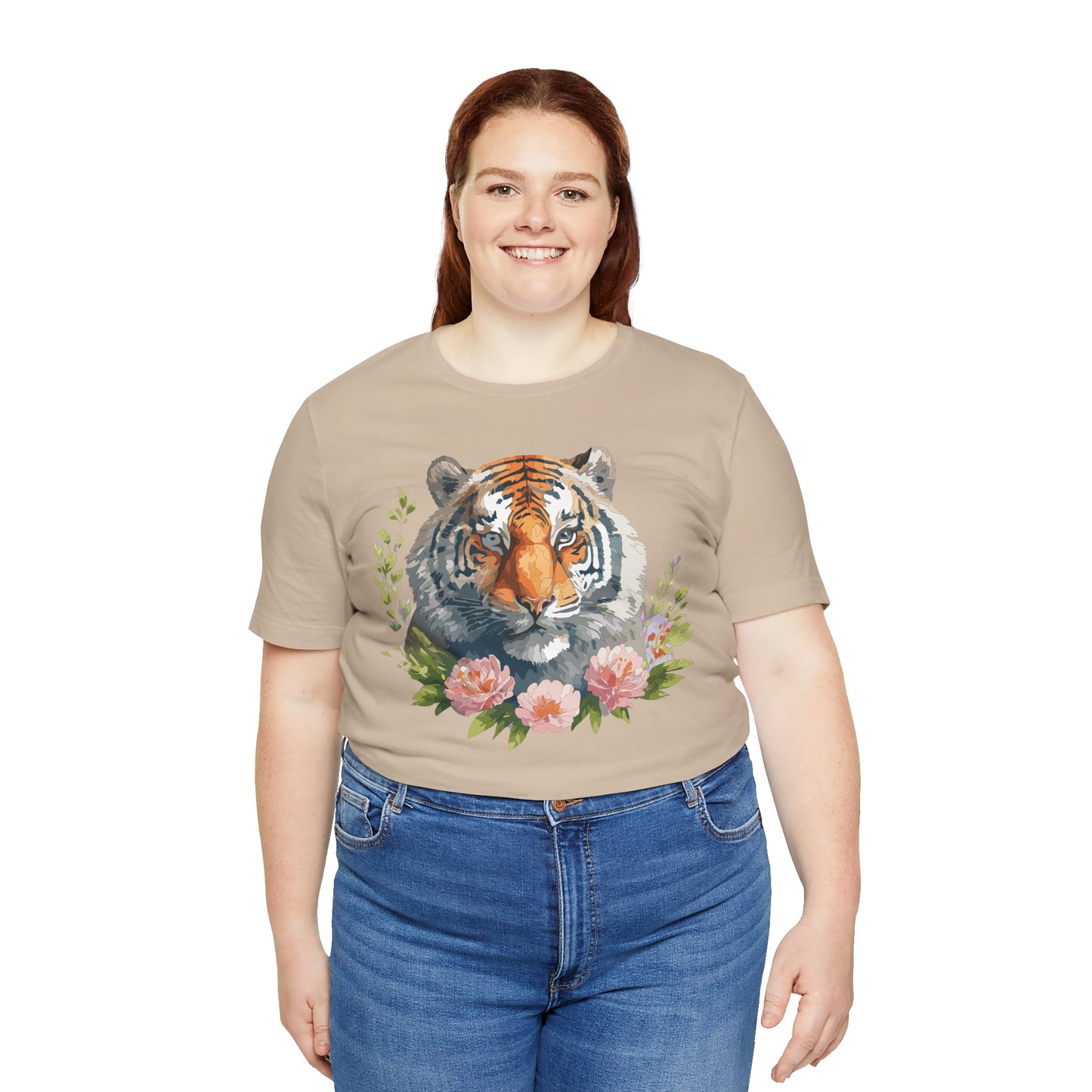 Floral Tiger Shirt, Animal Shirt, Tiger Tee, Unisex Tee, Floral T-shirt, T-Shirt with Animal