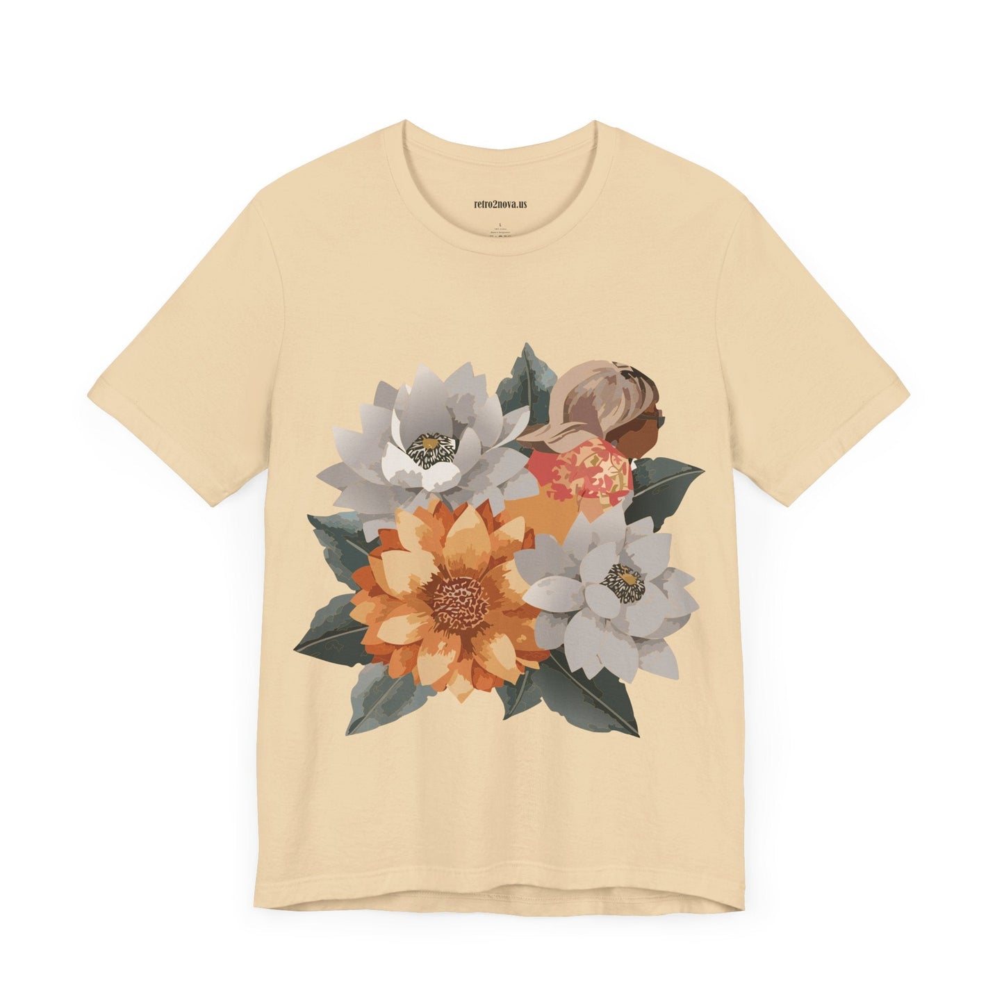 Retro2Nova Flowers Shirt Floral Shirt Unisex Floral Tee Lightweight Breathable Jersey