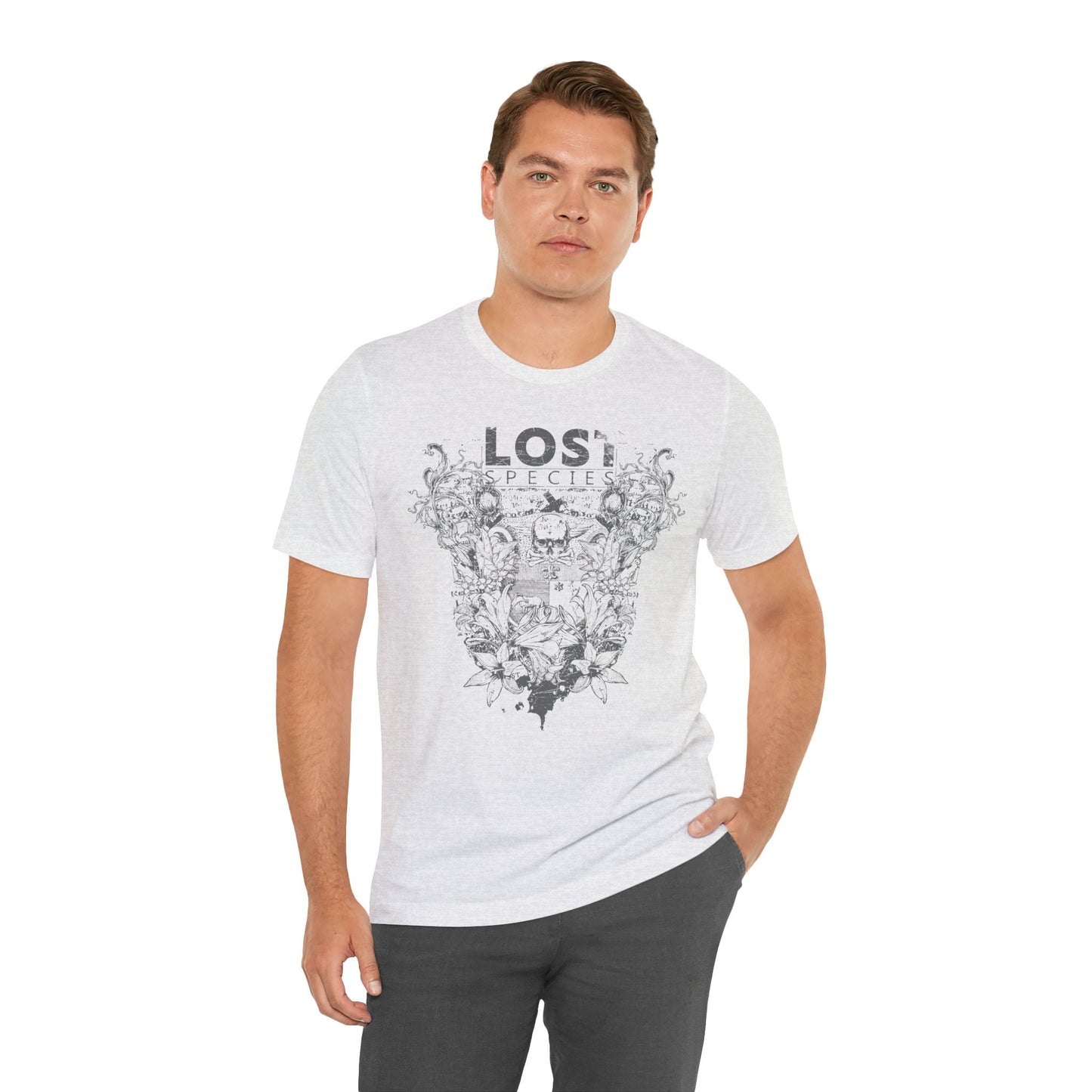 Lost Species Tee Floral Wildlife Illustration Rock Band T-Shirt A-7