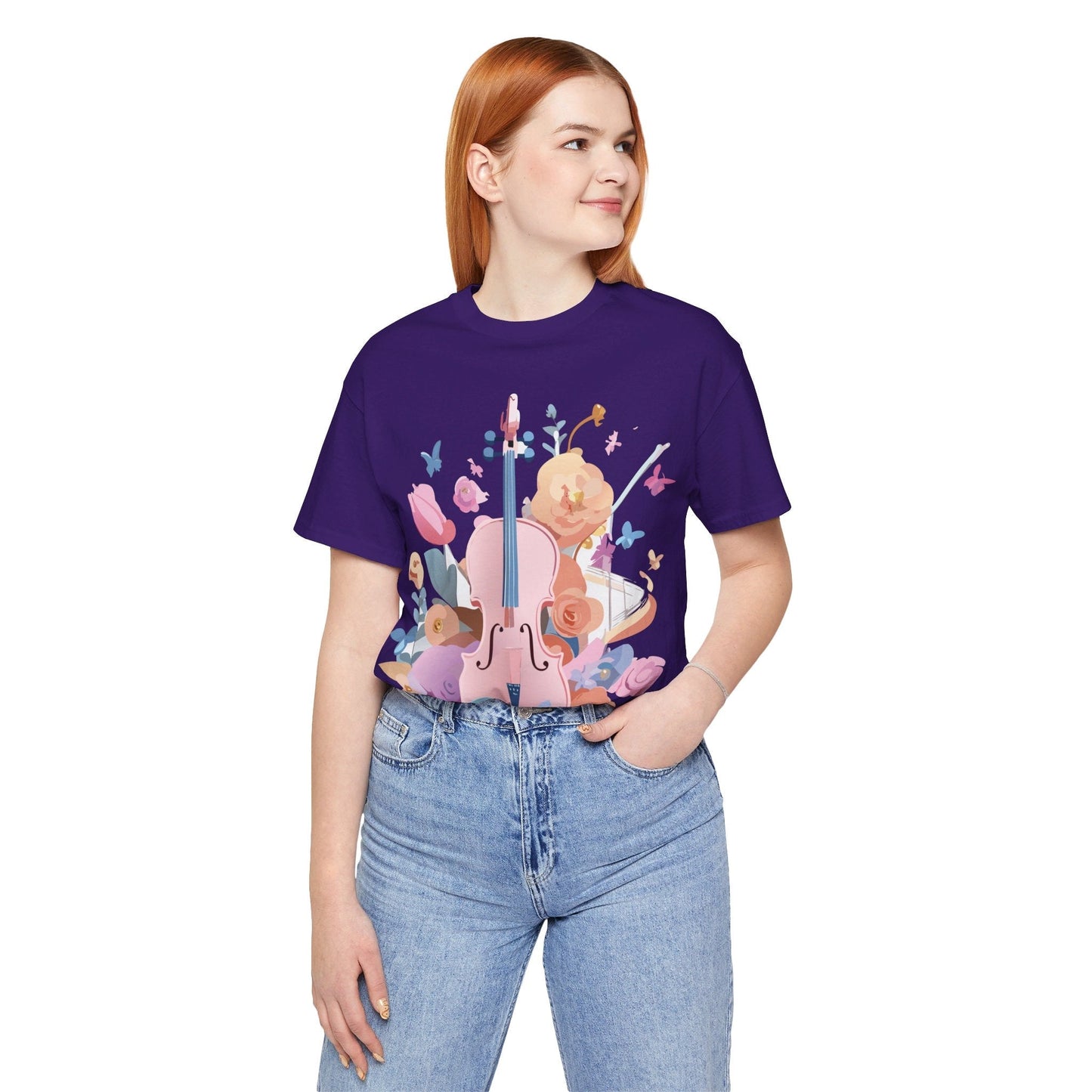 Music Graphic Unisex 100 Cotton Vintage Art with Musical Elements Tee 9