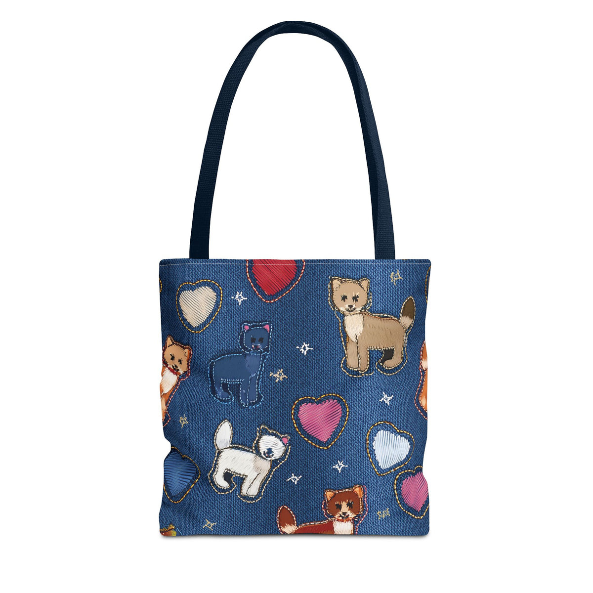 Love Day Graphic Design Denim Fabric Imitation Print Unisex Canvas Bag POLY 3 Sizes Tote Bag 201-6