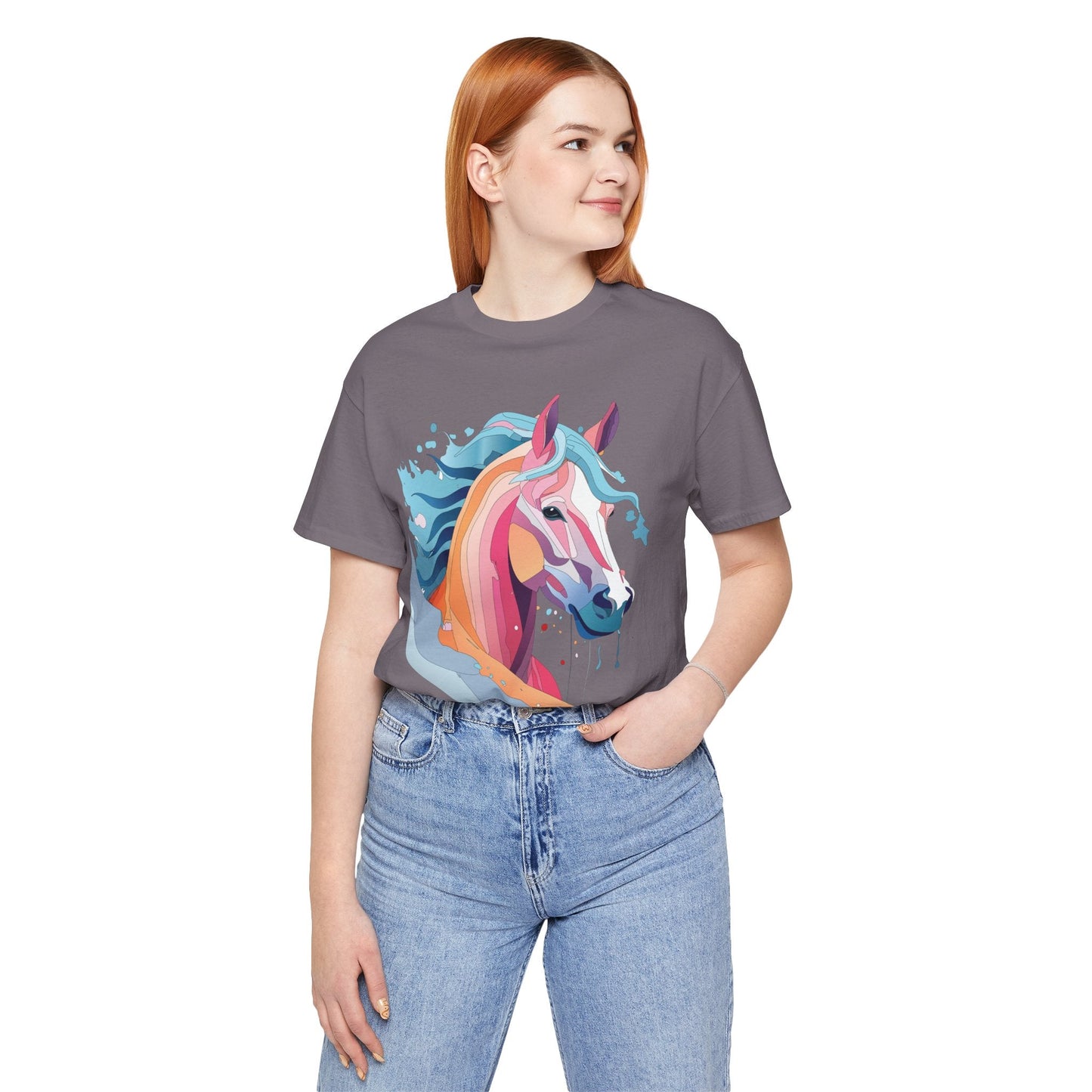 Unisex Animal Tee Shirt With Art Design Wild Animals Short Sleeve Premium Comfort Fit