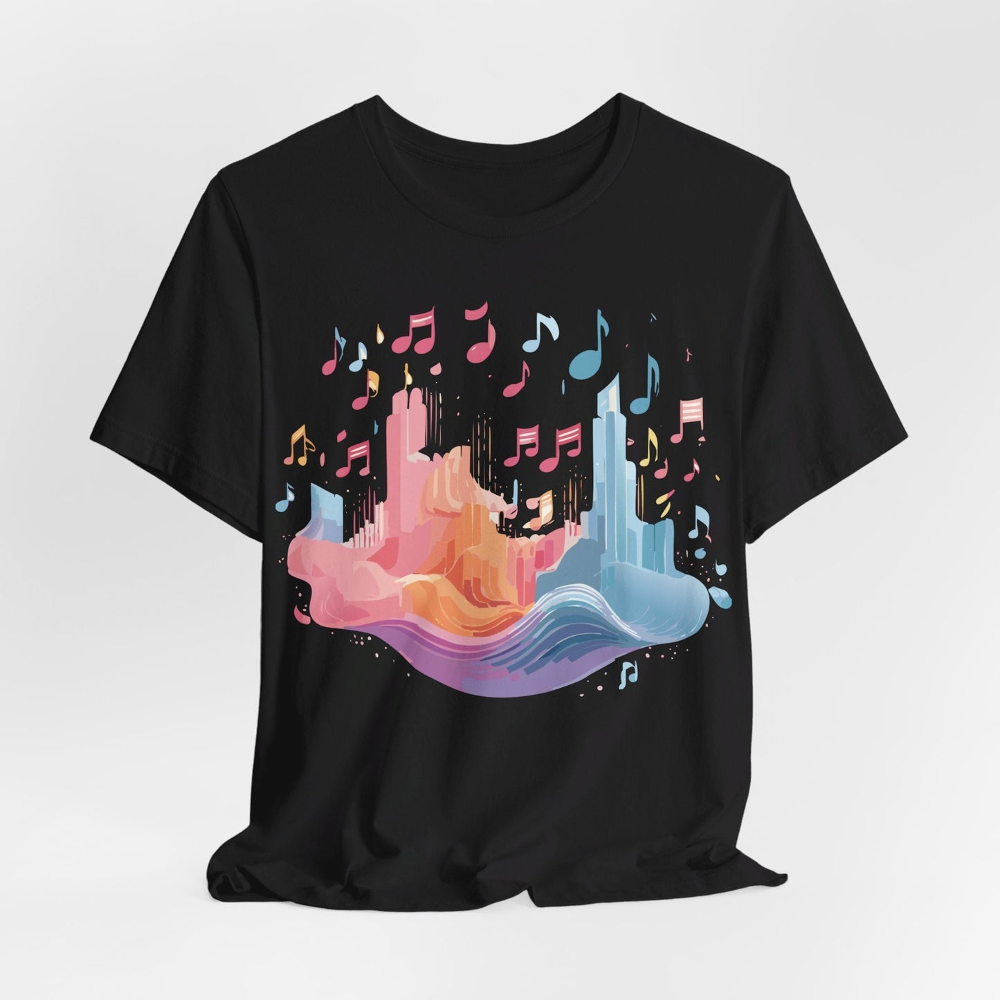Music Graphic Unisex 100 Cotton Vintage Art with Musical Elements Tee 23