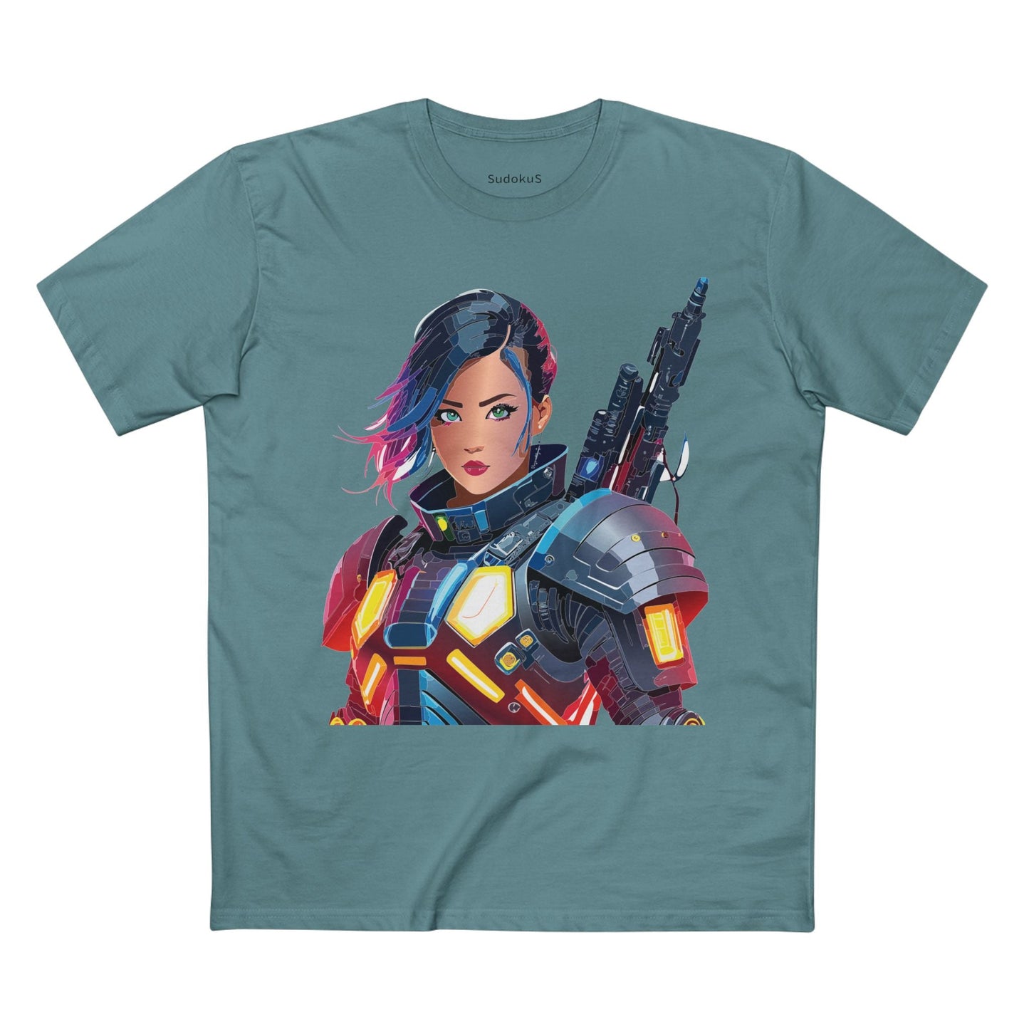 Army-woman Graphic Unisex 100 Cotton Staple Tee 14
