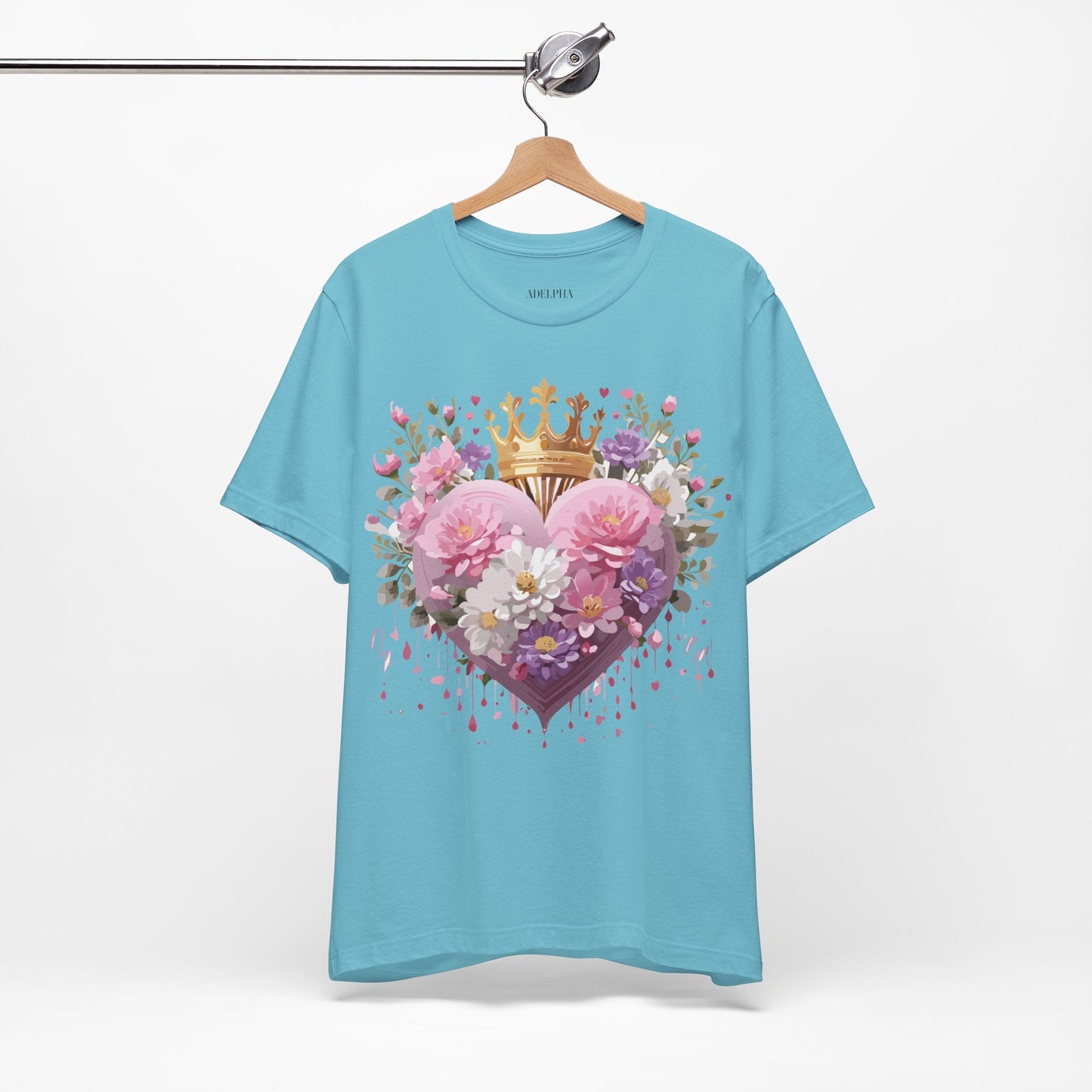 Valentine Day Graphic Unisex 100 Cotton Vintage Artwork with Love and Flower Design Tee 2