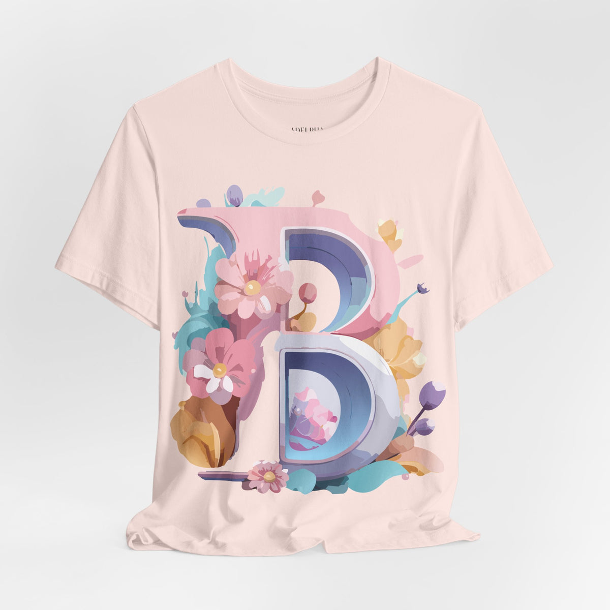 Letter B Graphic Unisex Cotton Bella+Canvas Tee with Art Letter Design