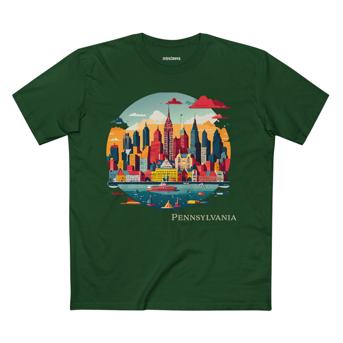 Pennsylvania skyline tee | Cityscape graphic t-shirt, state illustration