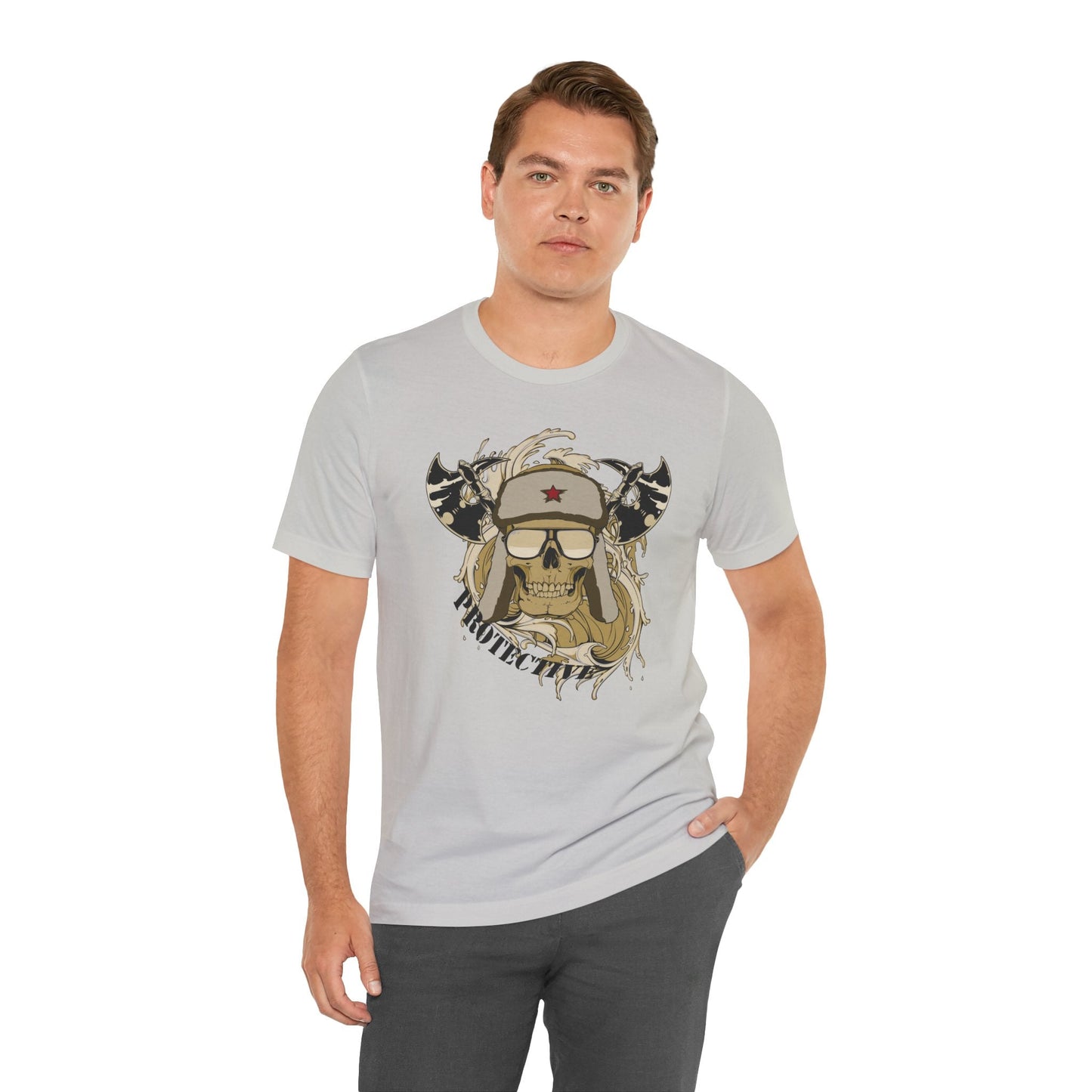 Viking Skull Graphic with Horned Helmet T-Shirt Captain Design Tee Art-41