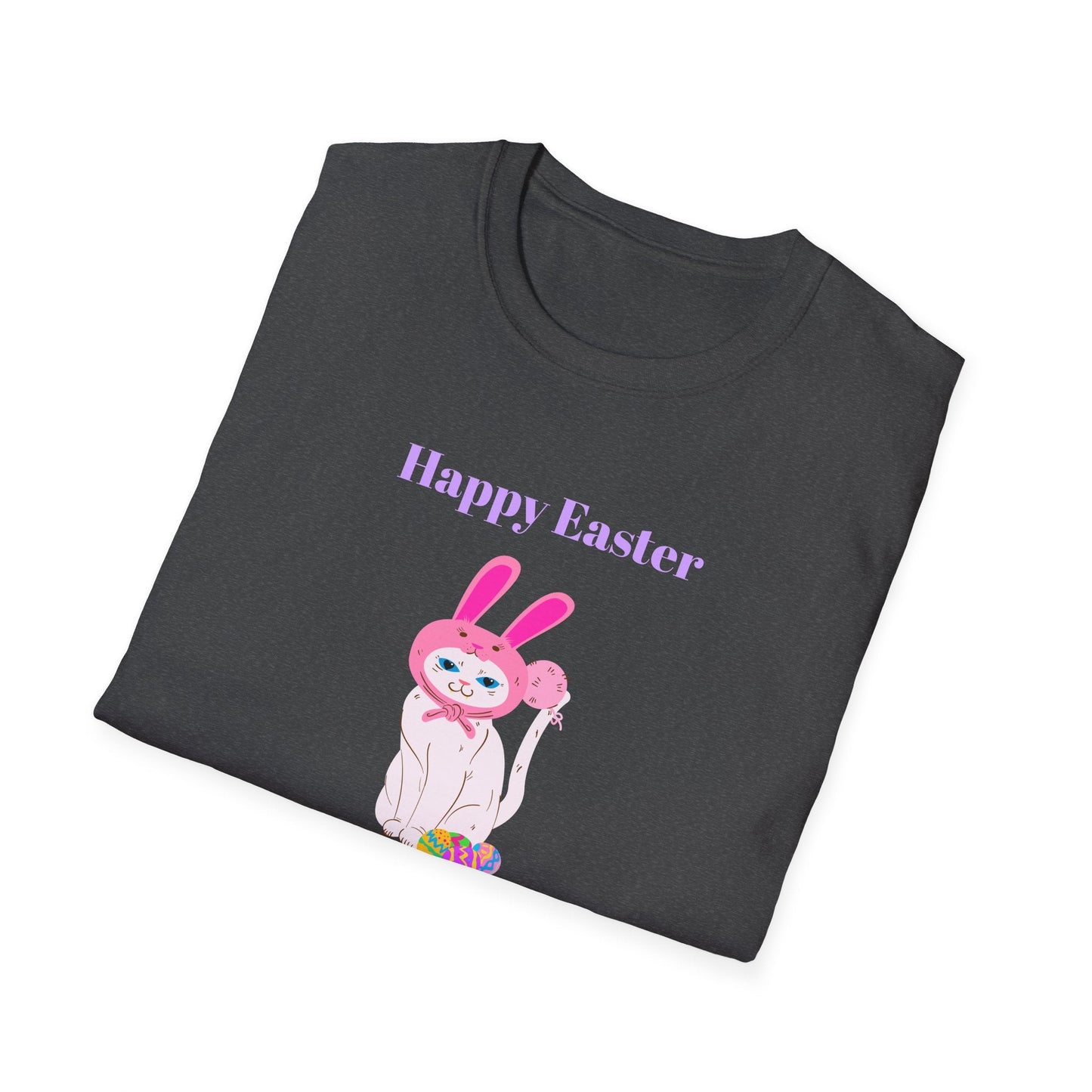 Unisex Easter Bunny T Shirt Softstyle 64000 Tee With Easter Design Print Gildan 100 Percent Ring Spun Cotton