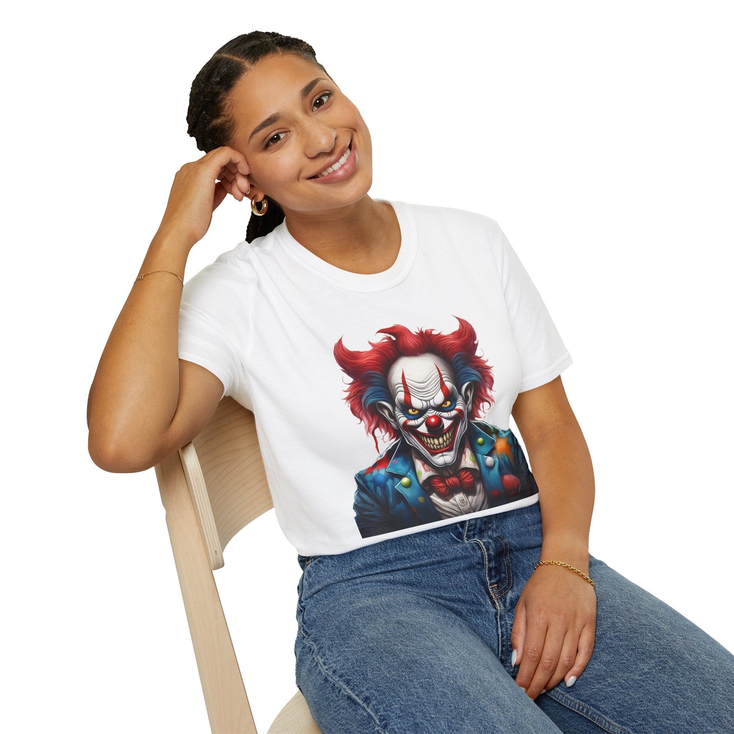 Unisex Clown Shirt With Funny Man Circus Print Tee Gildan Softstyle 64000 Classic Comfort Wear