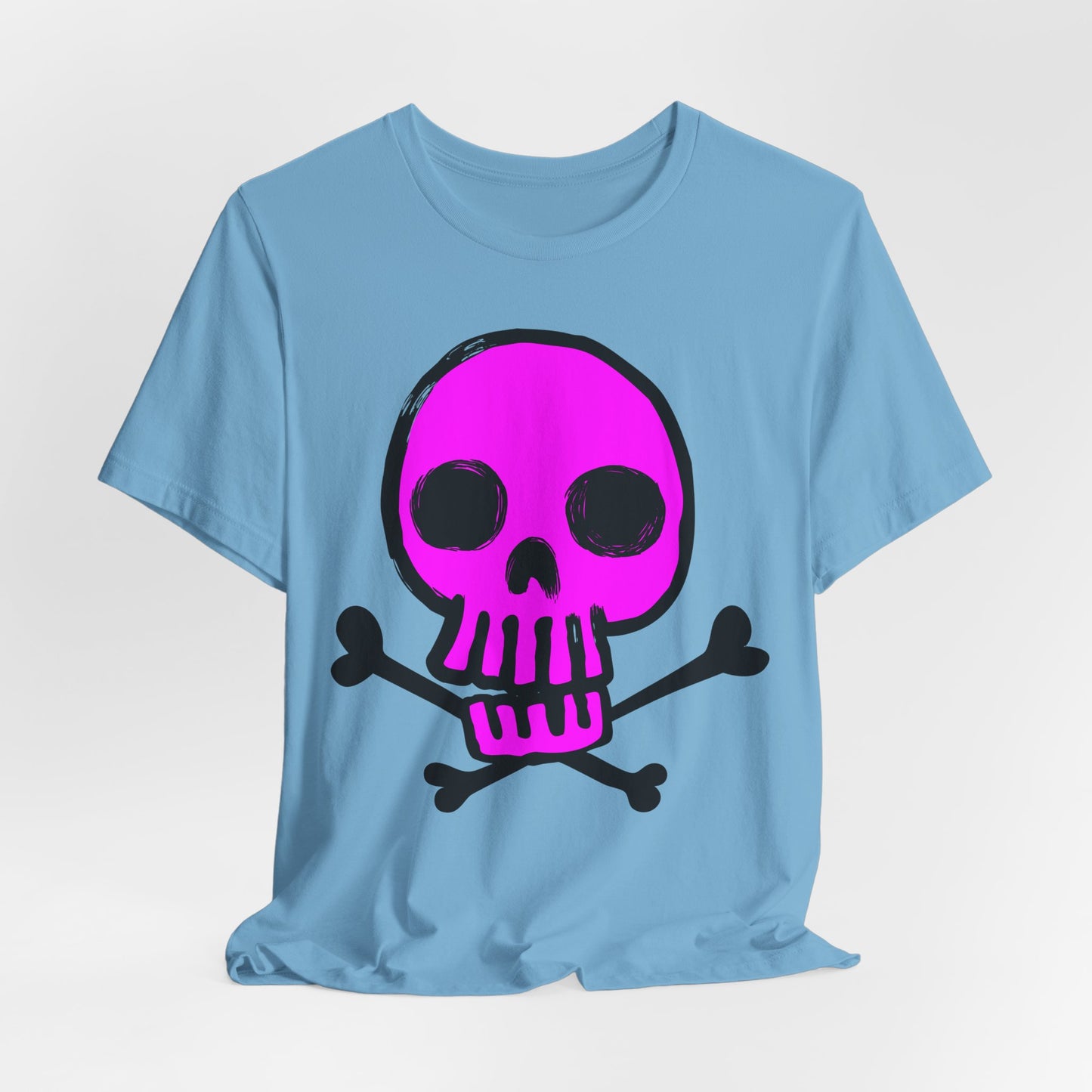 Pink Skull Graphic Design Tee, Skull Shirt, Vintage Tees, Art Design T-Shirt, Vintage Graphic Tee, Art Shirts with Skulls