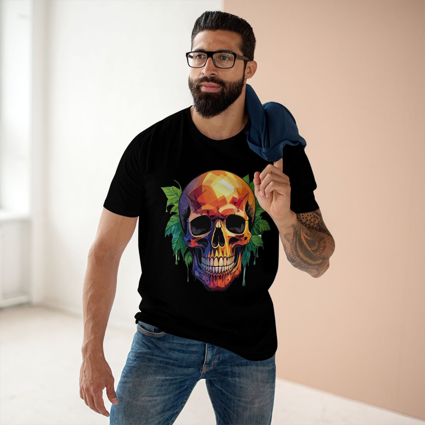 Skull and Skeleton Shirt Unisex Premium Cotton Tee with Original Art Design Retro2Nova Collection