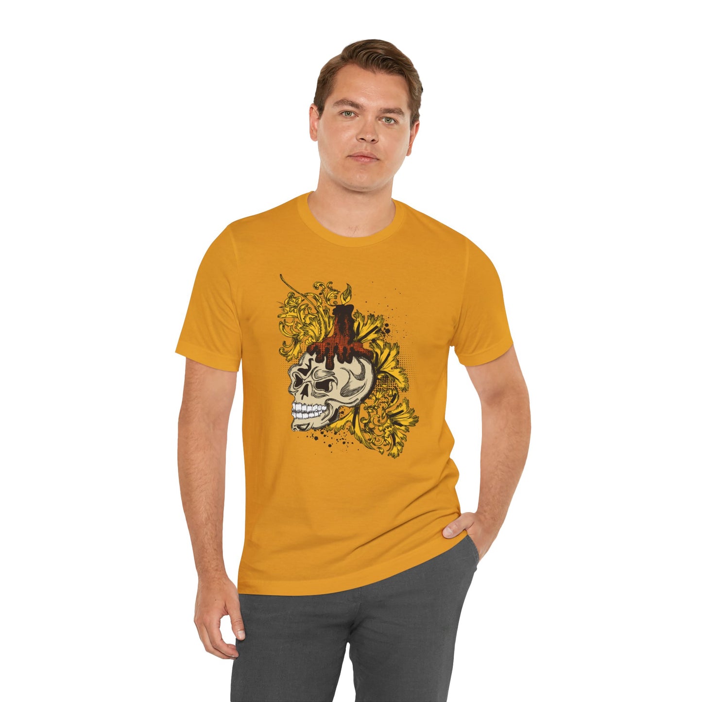 Rock Skull Graphic Design Tee, Skull Shirt, Vintage Tees, Art Design T-Shirt, Vintage Graphic Tee, Art Shirts with Skulls 3