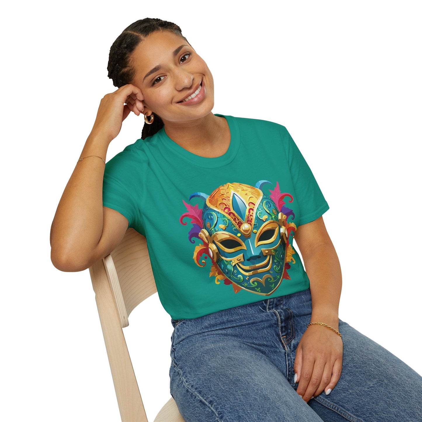 Mask Tee Shirt Unisex Softstyle Gildan 64000 100 Percent Ring Spun Cotton Comfortable Masquerade Tee