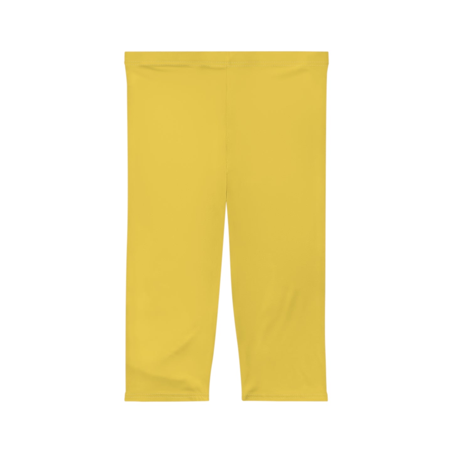 Yellow Gold Color Women's Brushed Suede Poly Span Casual Capri Leggings XS-2XL