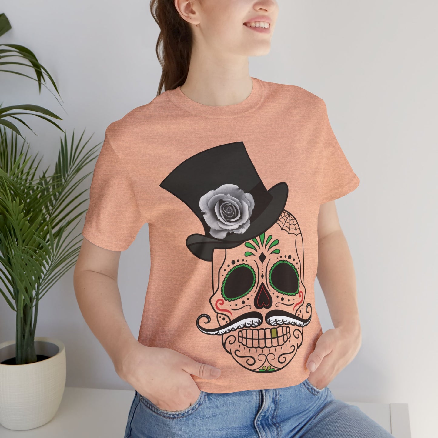 Unisex Cotton Tee Shirt with Skull