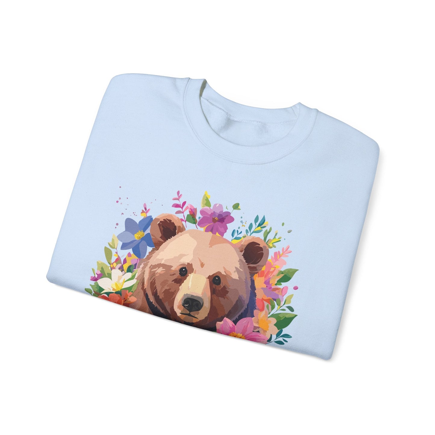 Unisex Floral Bear Sweatshirt Art Design Animals Print Sweatshirt Collection