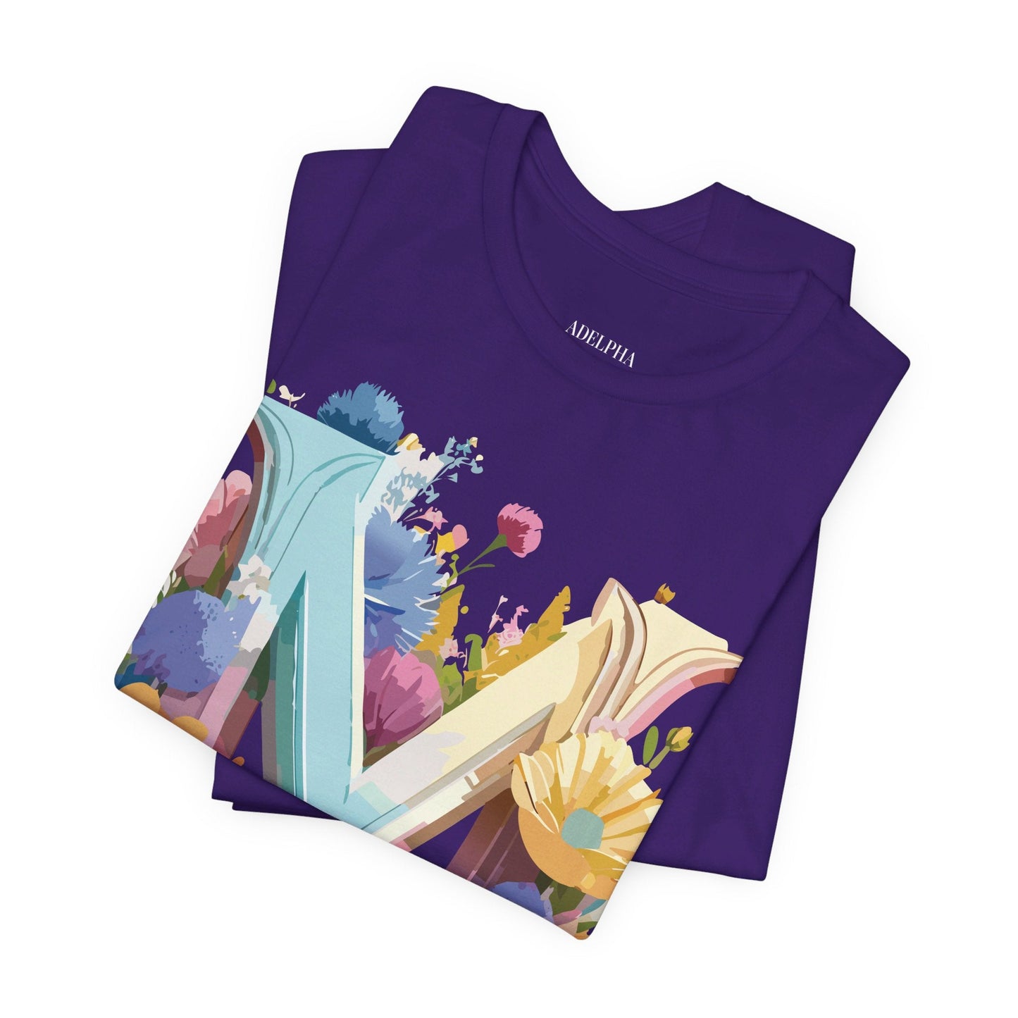Letter M Shirt Unisex Graphic Tee Vintage Inspired Artwork Adelpha Short Sleeve Collection