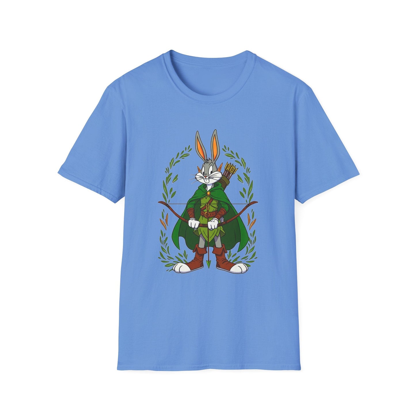 Bugs Bunny T Shirt Cartoon Art Tee Unisex Gildan Softstyle 64000 100 Percent Ring Spun Cotton