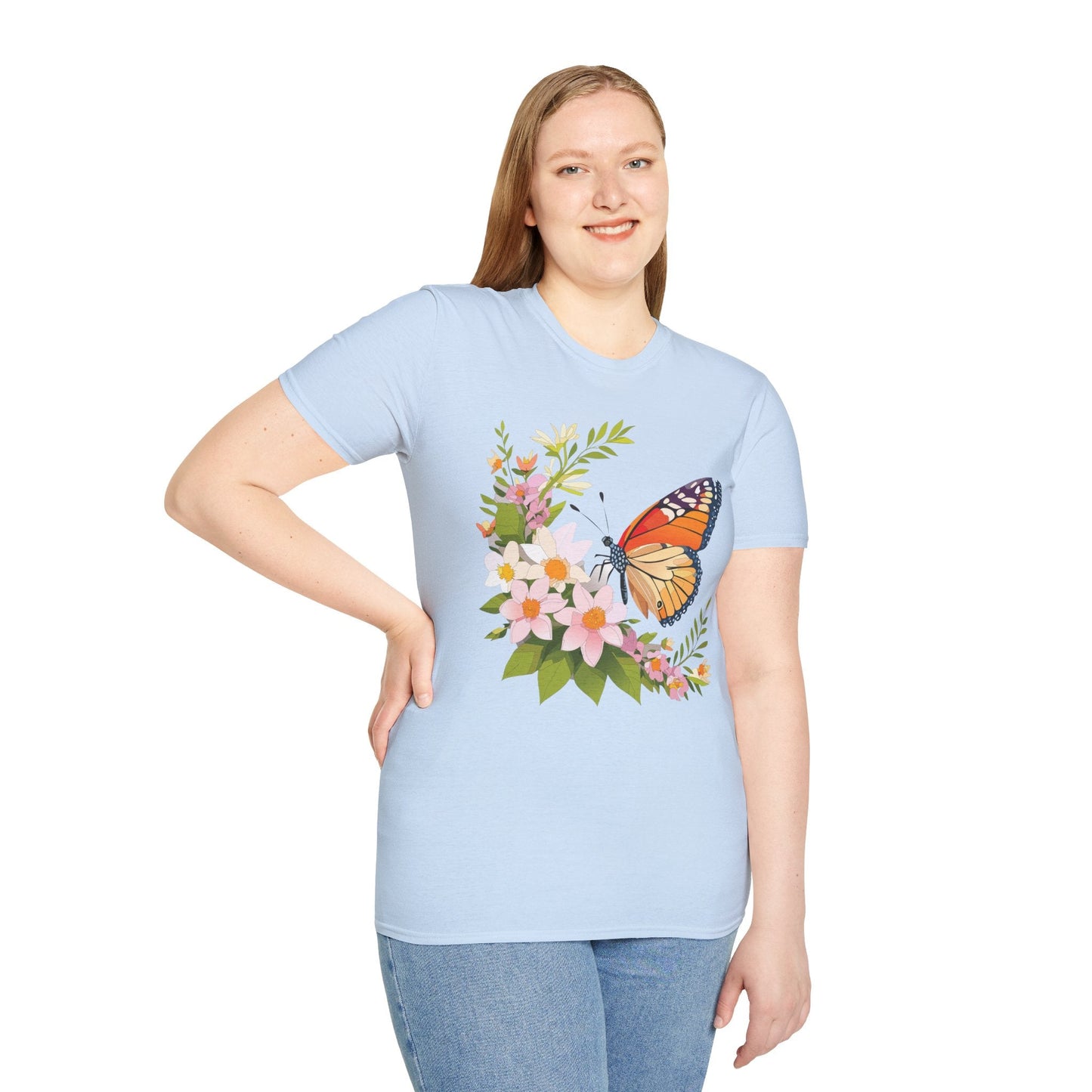 Monarch Butterfly T Shirt Unisex Softstyle Gildan 64000 100 Percent Cotton Tee Breathable