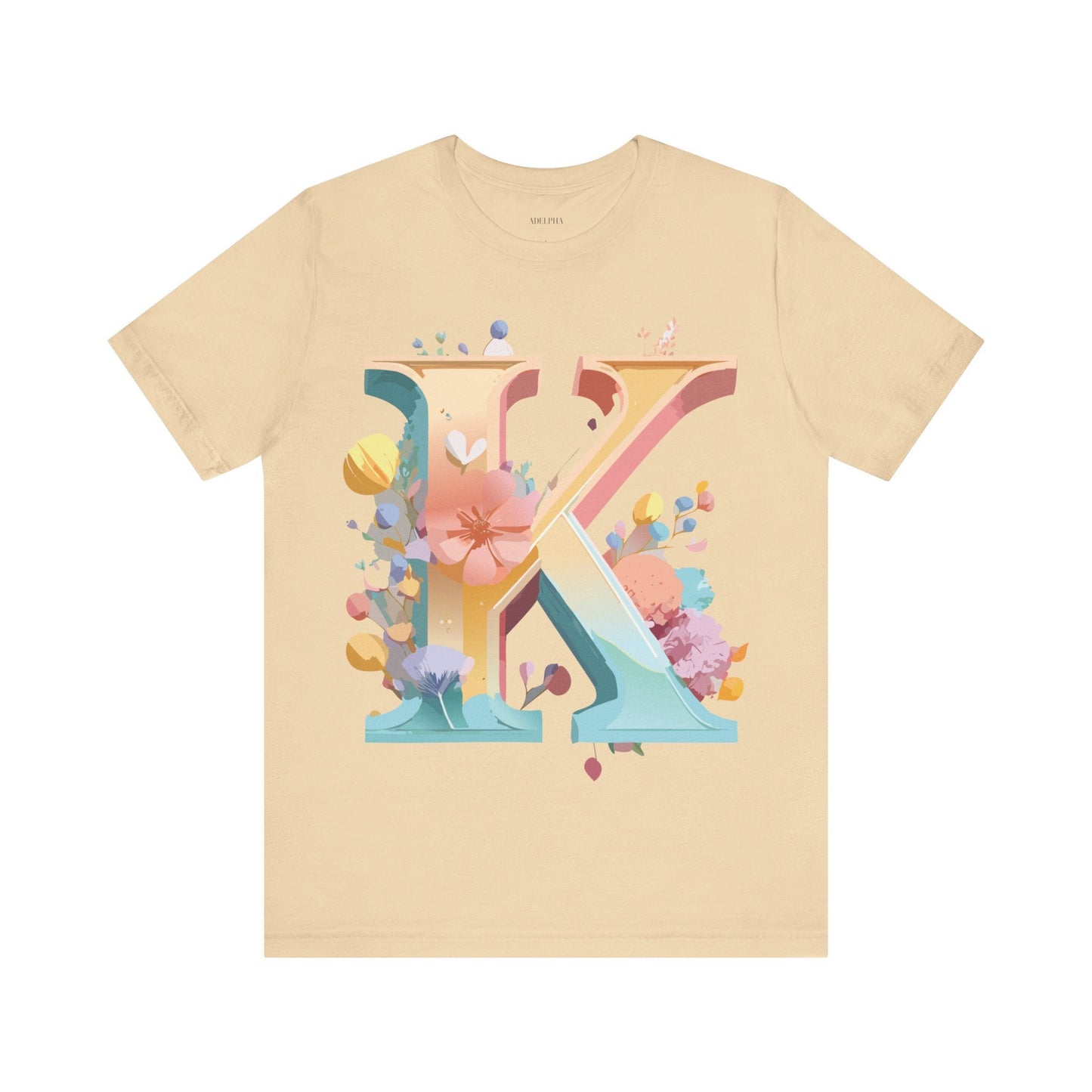 Letter K Shirt Unisex Graphic Tee With Vintage Inspired Artwork By Adelpha Short Sleeve