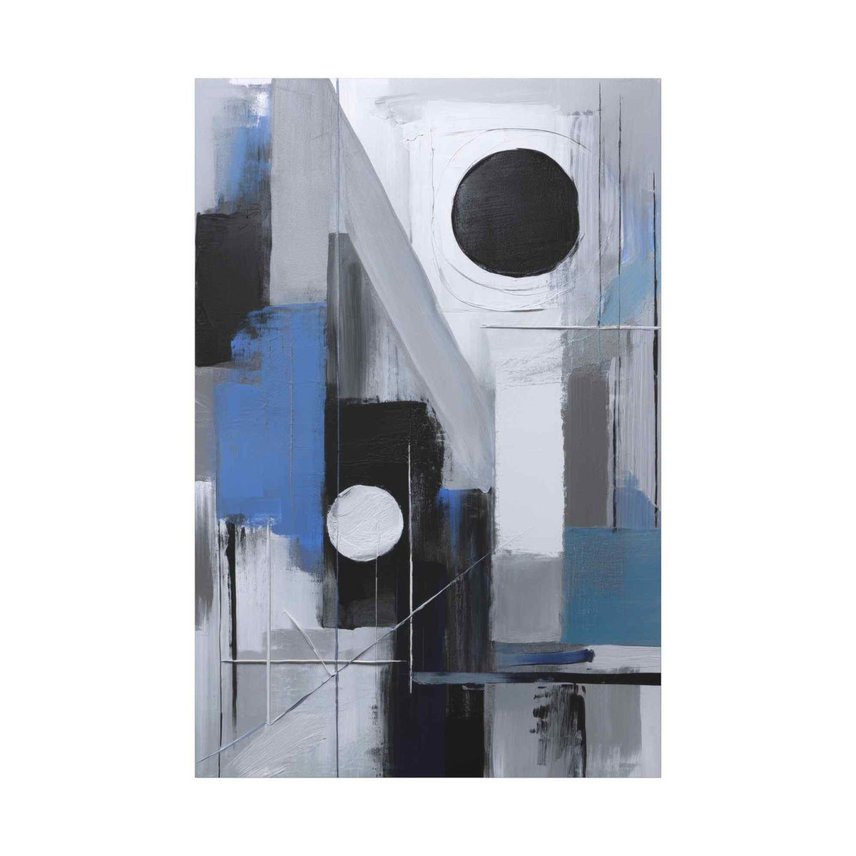 Blue Abstract Painting Print Canvas 20x24,20x30,24x30, 24x32,24x36,30x40, 32x48,36x48,40x60 Pine-Wood Inner Frame ABS-27