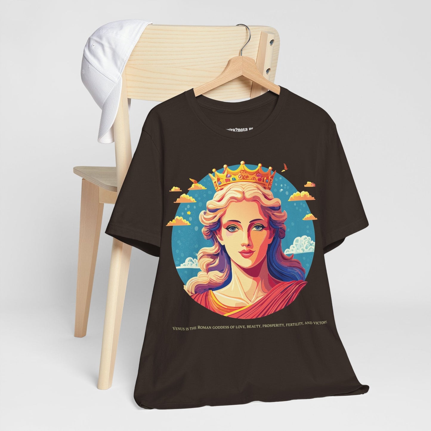 Goddess Venus Graphic Tee Unisex Cotton Short Sleeve Shirt With Original Retro2Nova Artwork