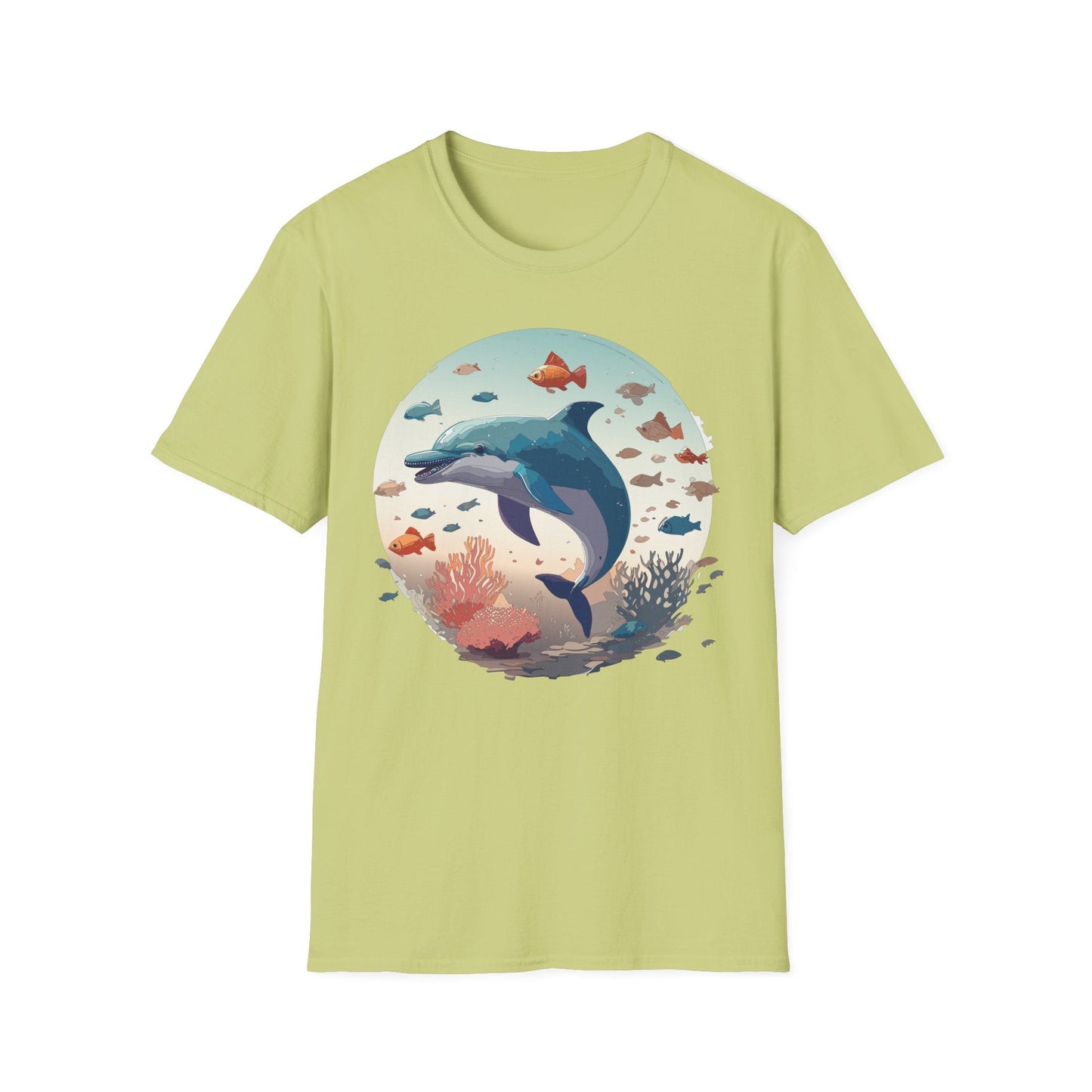Dolphin Shirt Unisex Softstyle T Shirt Gildan 64000 100 Percent Ring Spun Cotton Lightweight Tee