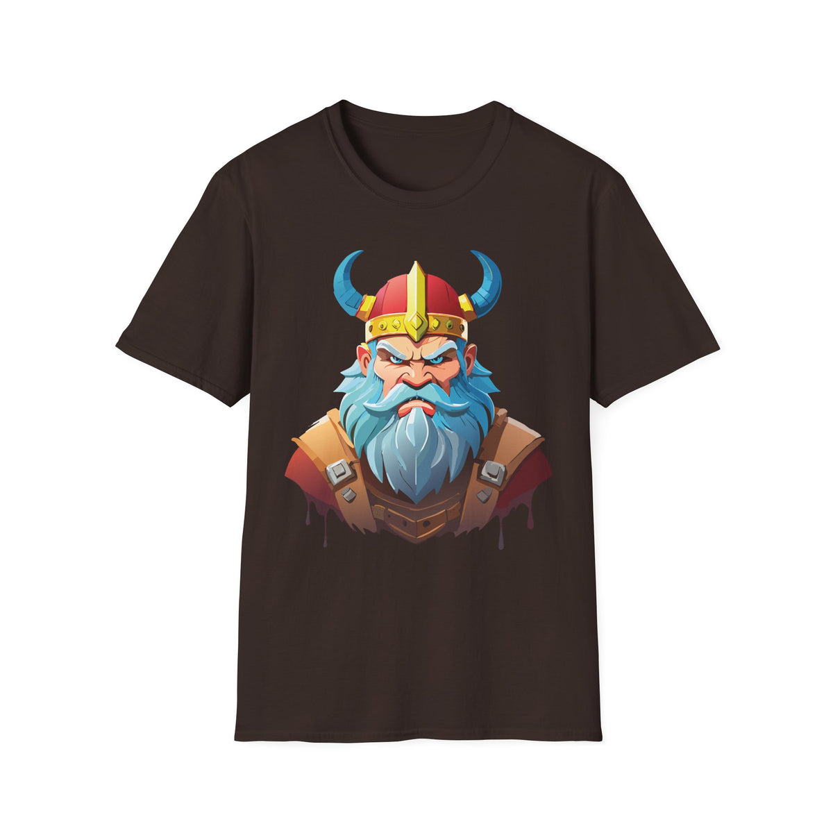 Viking Warrior Graphic T-Shirt | Horned Helmet Illustration, Bold Beard