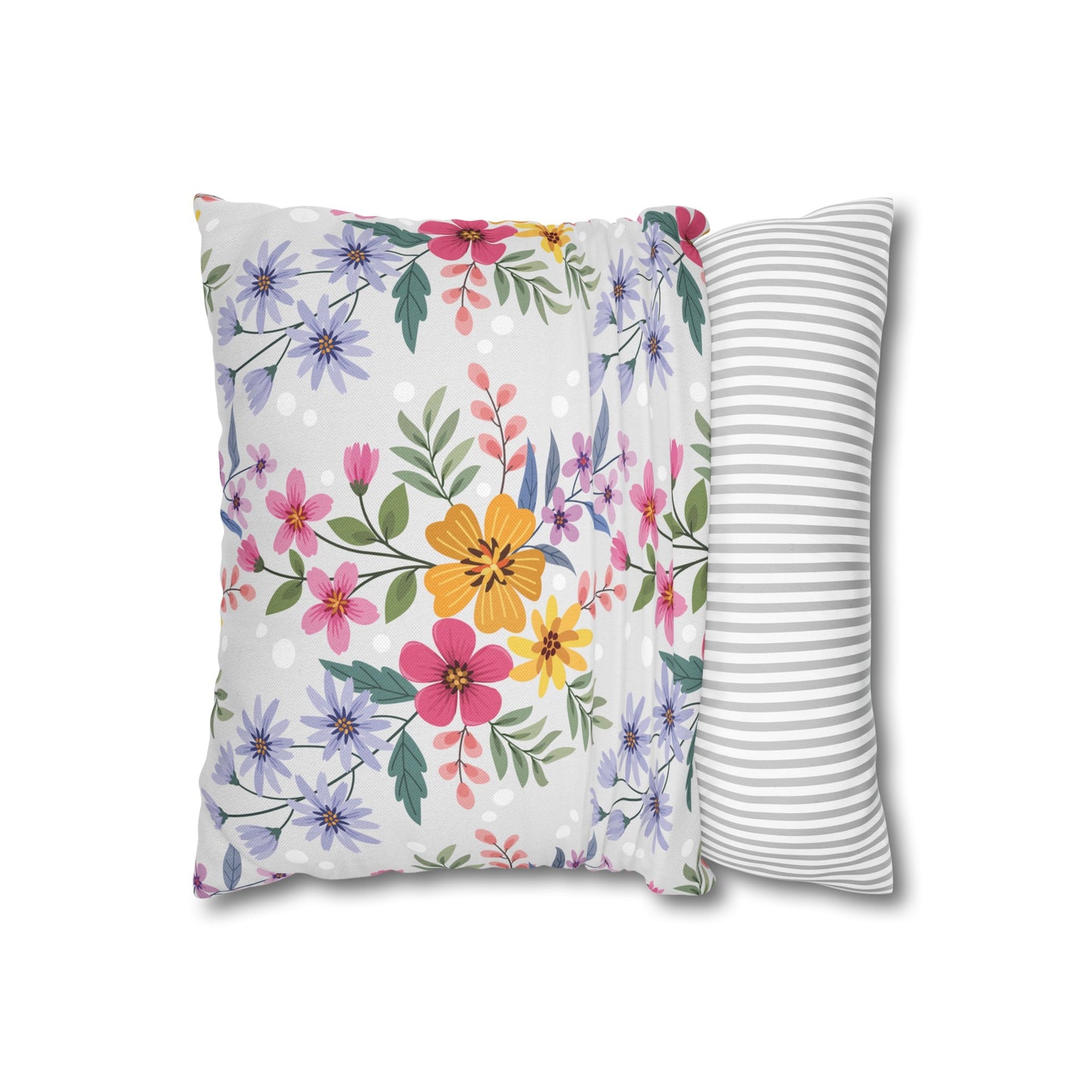 Funda de almohada de poliéster con diseño floral