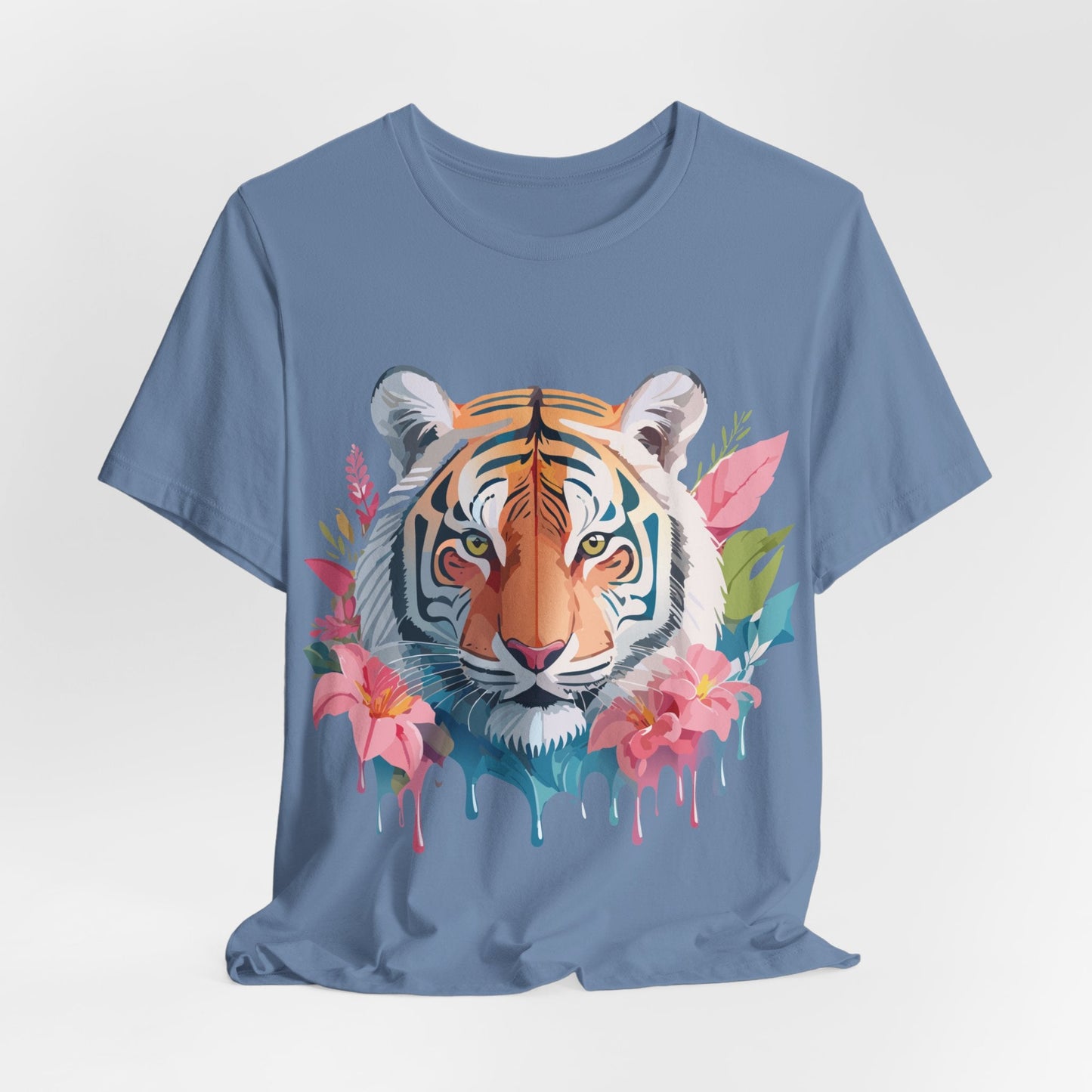 Tiger Graphic Unisex 100 Cotton Vintage Art with Animal Tee 13