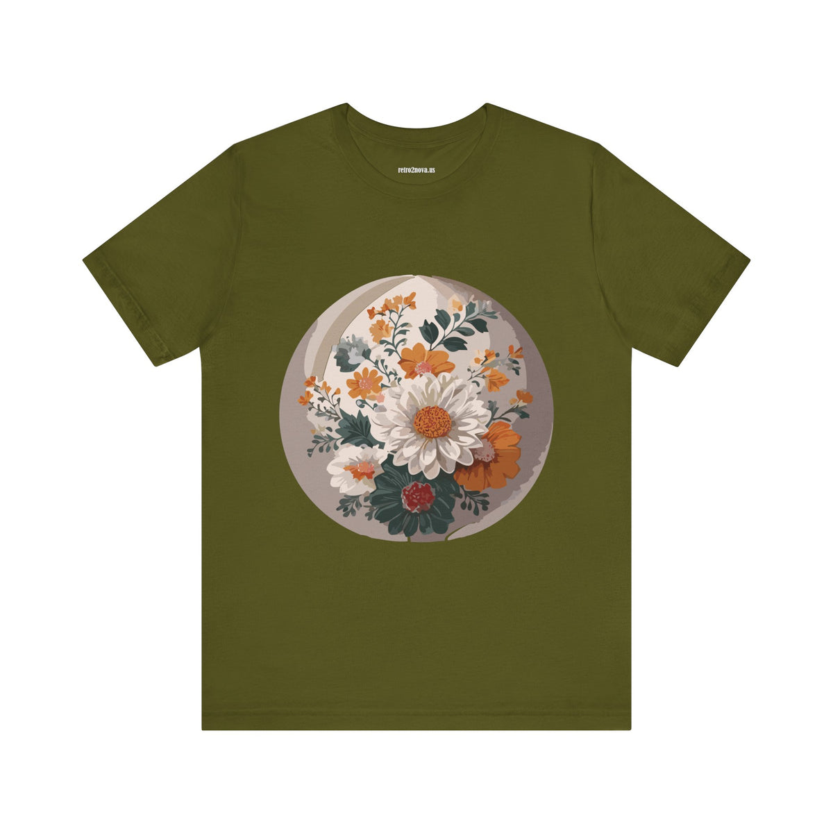 Floral Graphic Unisex Cotton Bella+Canvas Tee with Flowers Design ab10