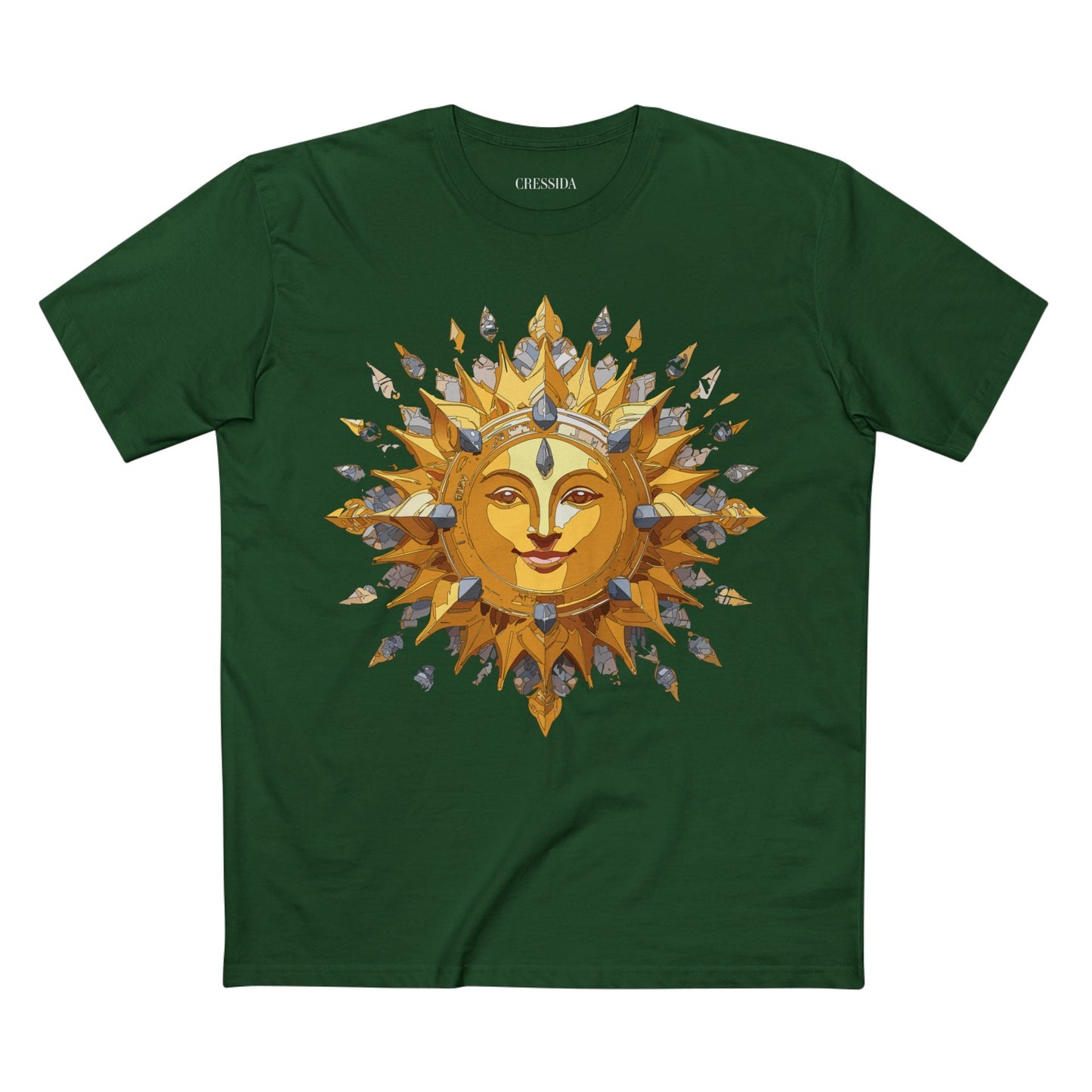Gold Sun Graphic Unisex 100 Cotton T-Shirt with Golden Art Design 11